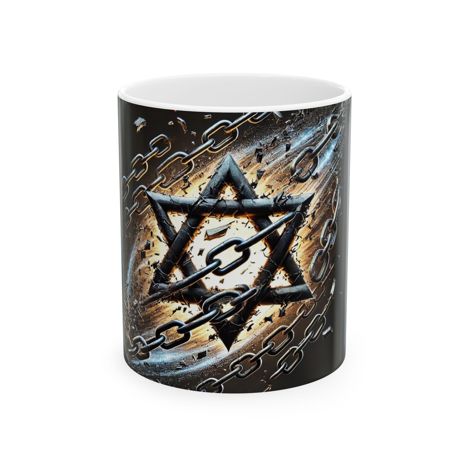Galaxy Star of David Ceramic Mug 11oz, 150z - American Zionist