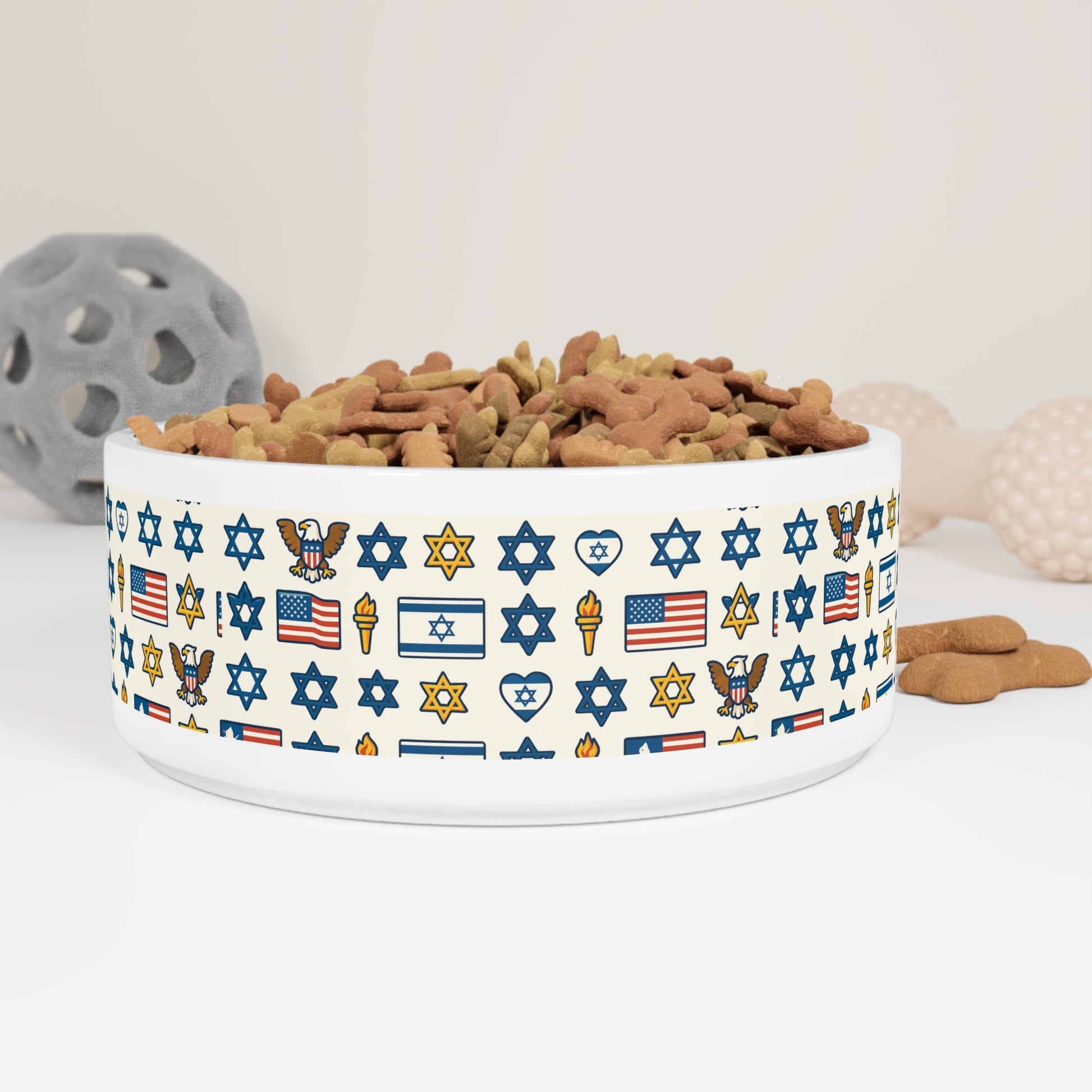 Symbols of Shared Freedom Pet Bowl 16oz - American Zionist