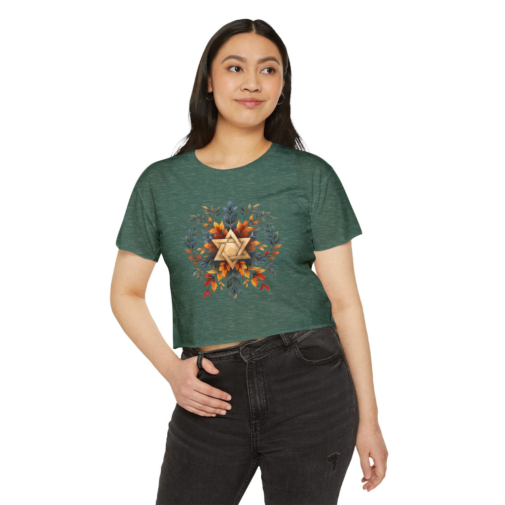 Star of David Wreath Women's Festival Crop Top - American Zionist