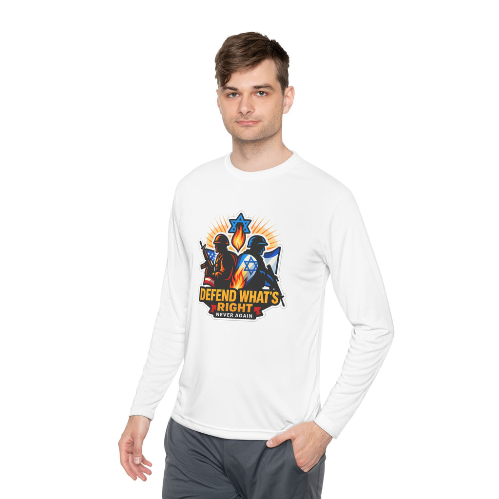 Defend What's Right Unisex Lightweight Long Sleeve Tee - American Zionist