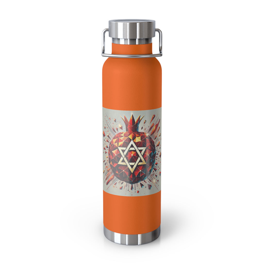 Pomegranate Star of David Copper Vacuum Insulated Bottle, 22oz - American Zionist