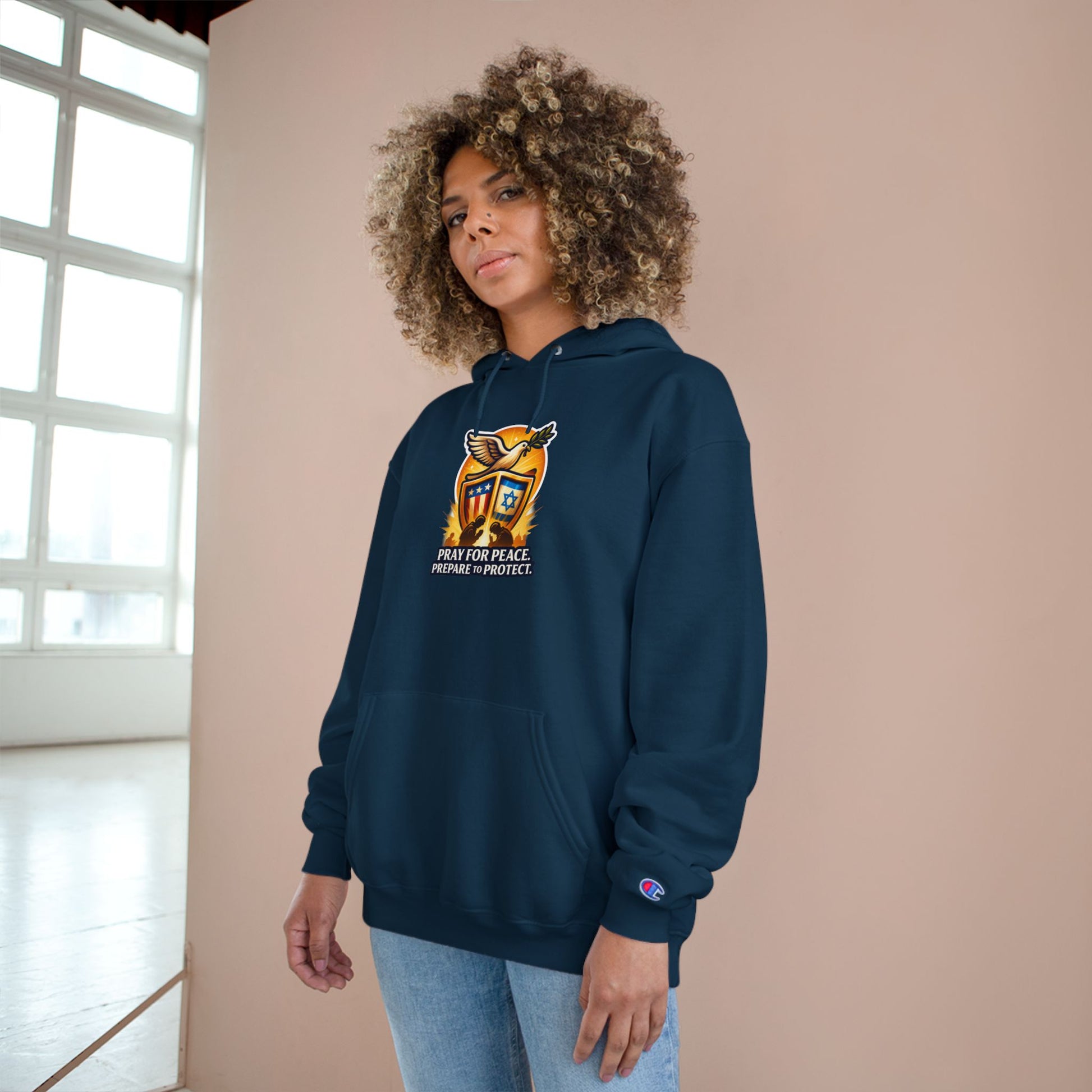 Pray For Peace Champion Hoodie - American Zionist