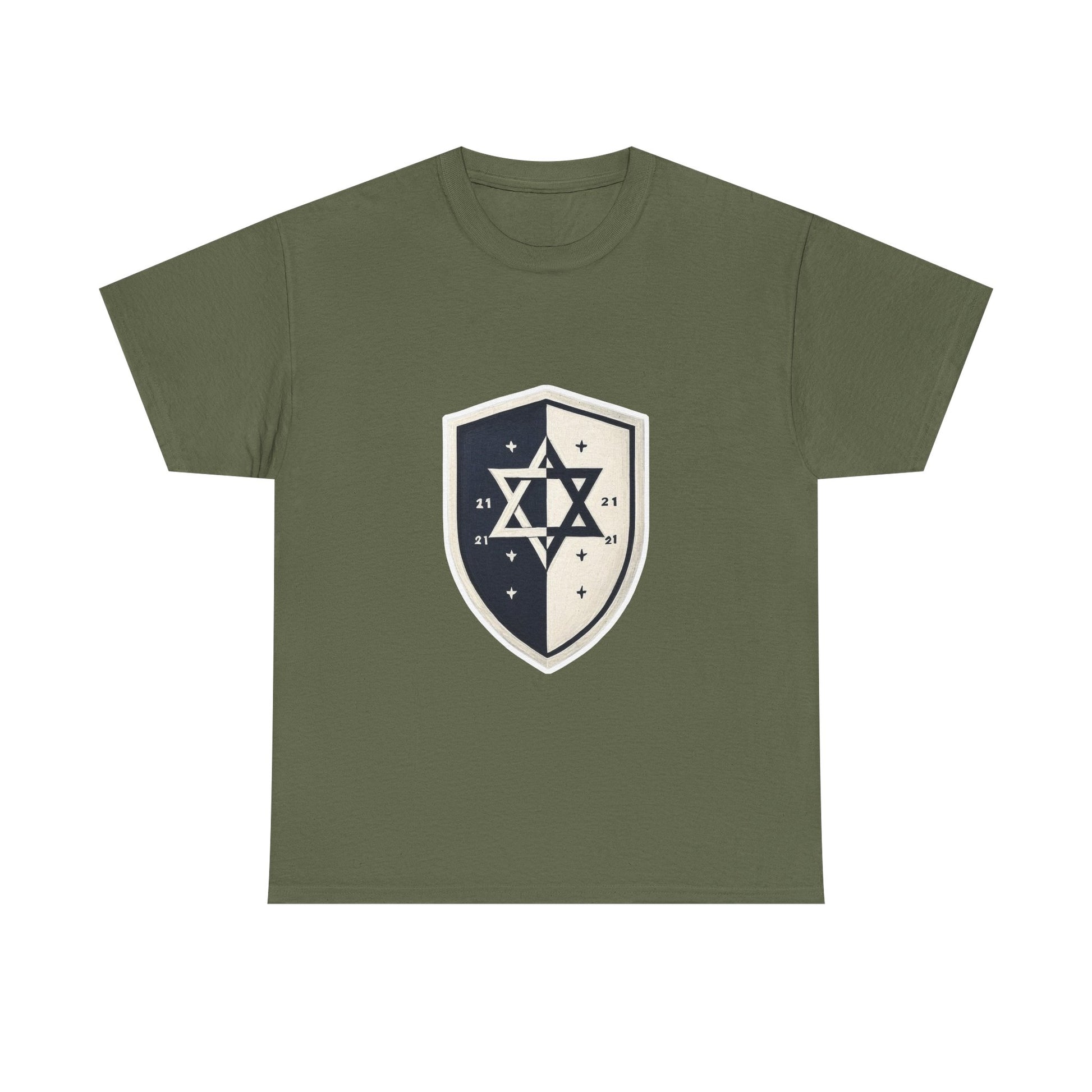 Black and White Shield Unisex Heavy Cotton Tee - American Zionist