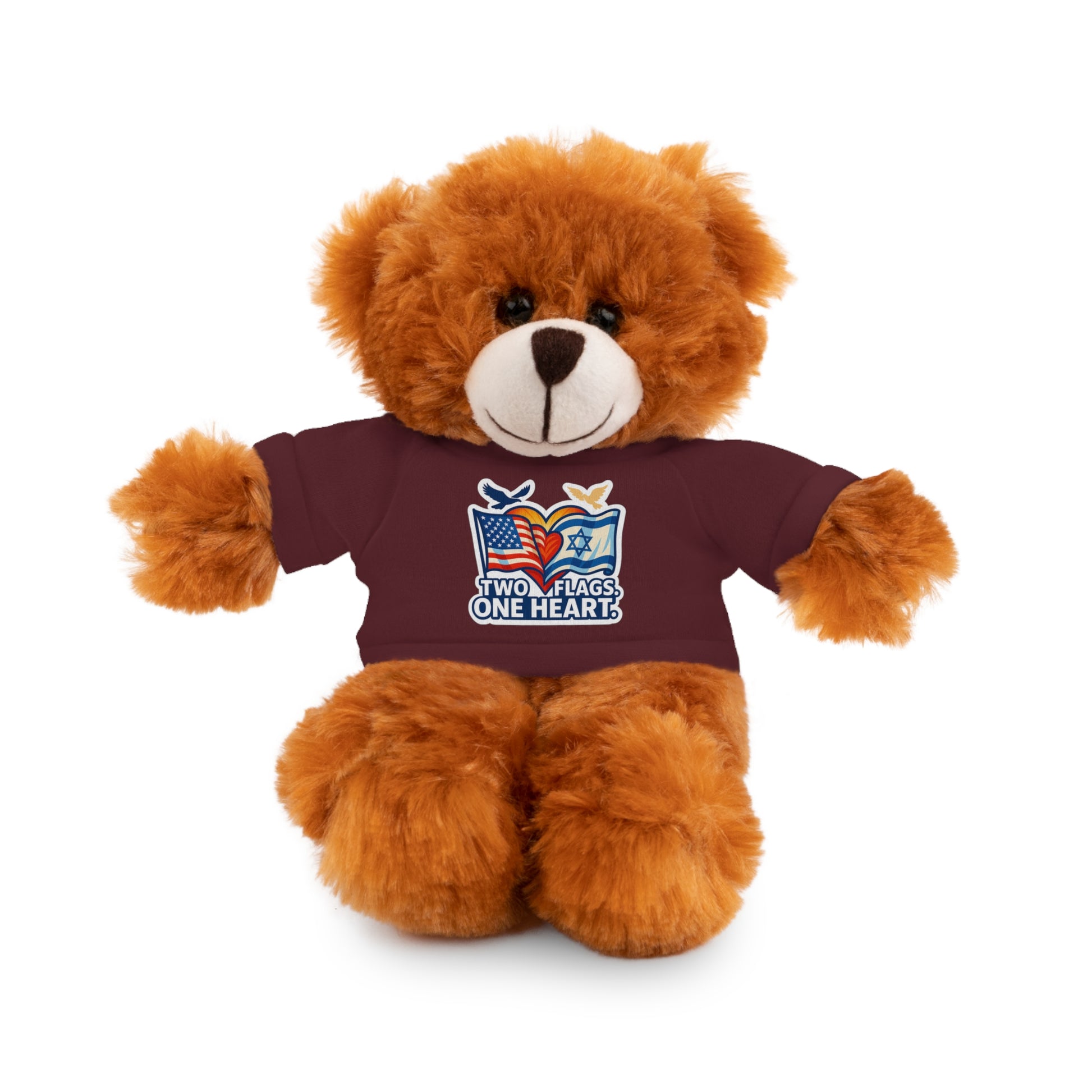 Two Flags. One Heart Stuffed Animals with Tee - American Zionist