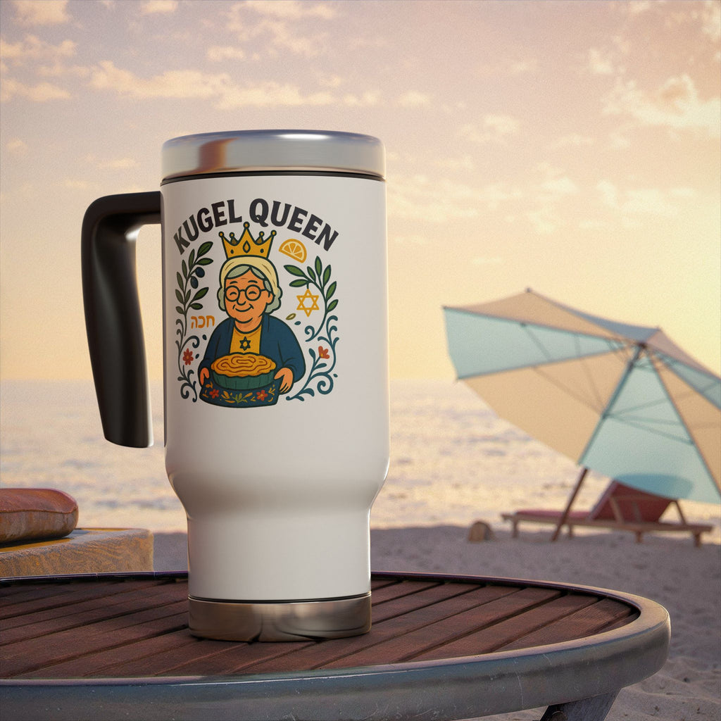 Kugel Queen Travel Mug with Handle 14oz - American Zionist