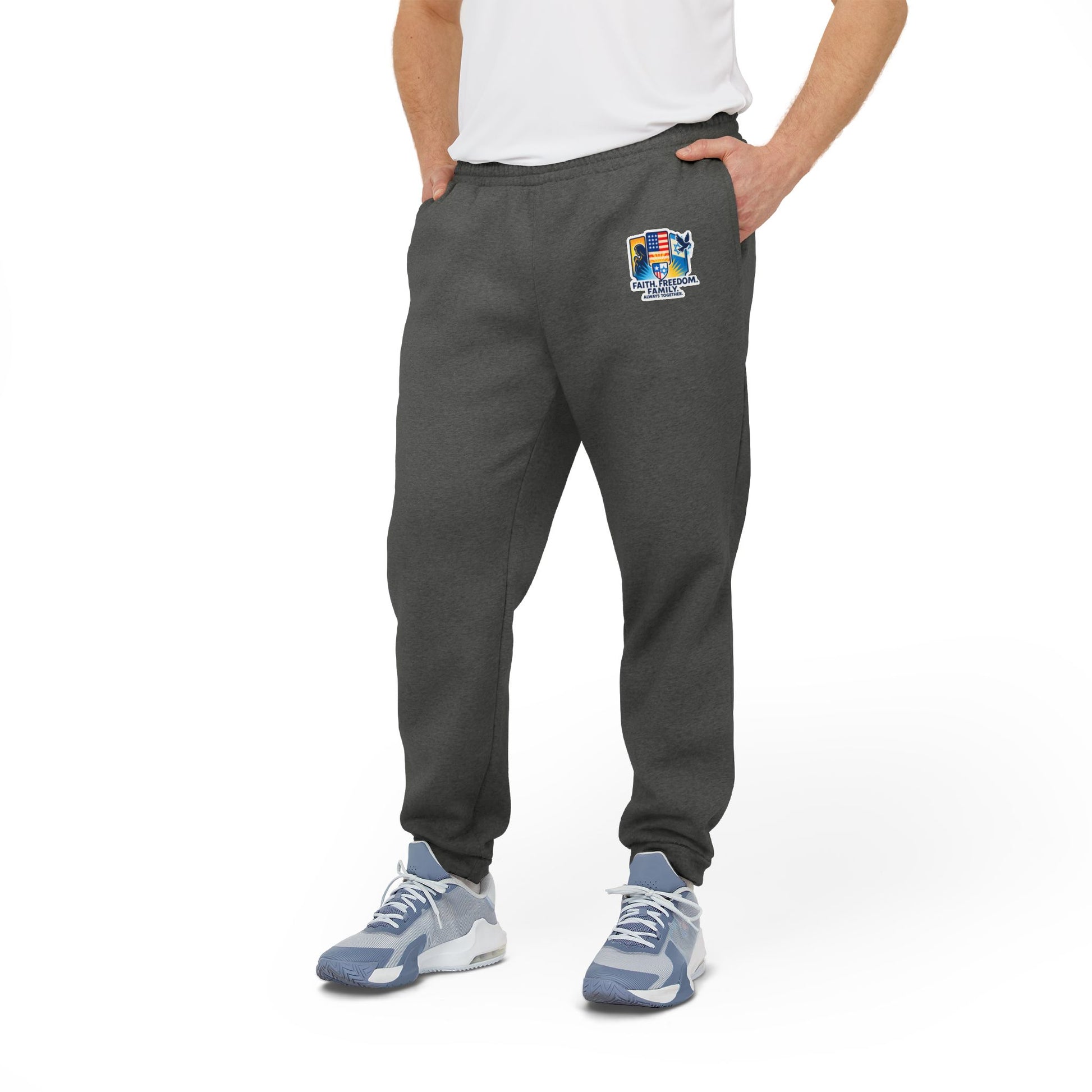 Faith Freedom Family adidas Unisex Fleece Joggers - American Zionist