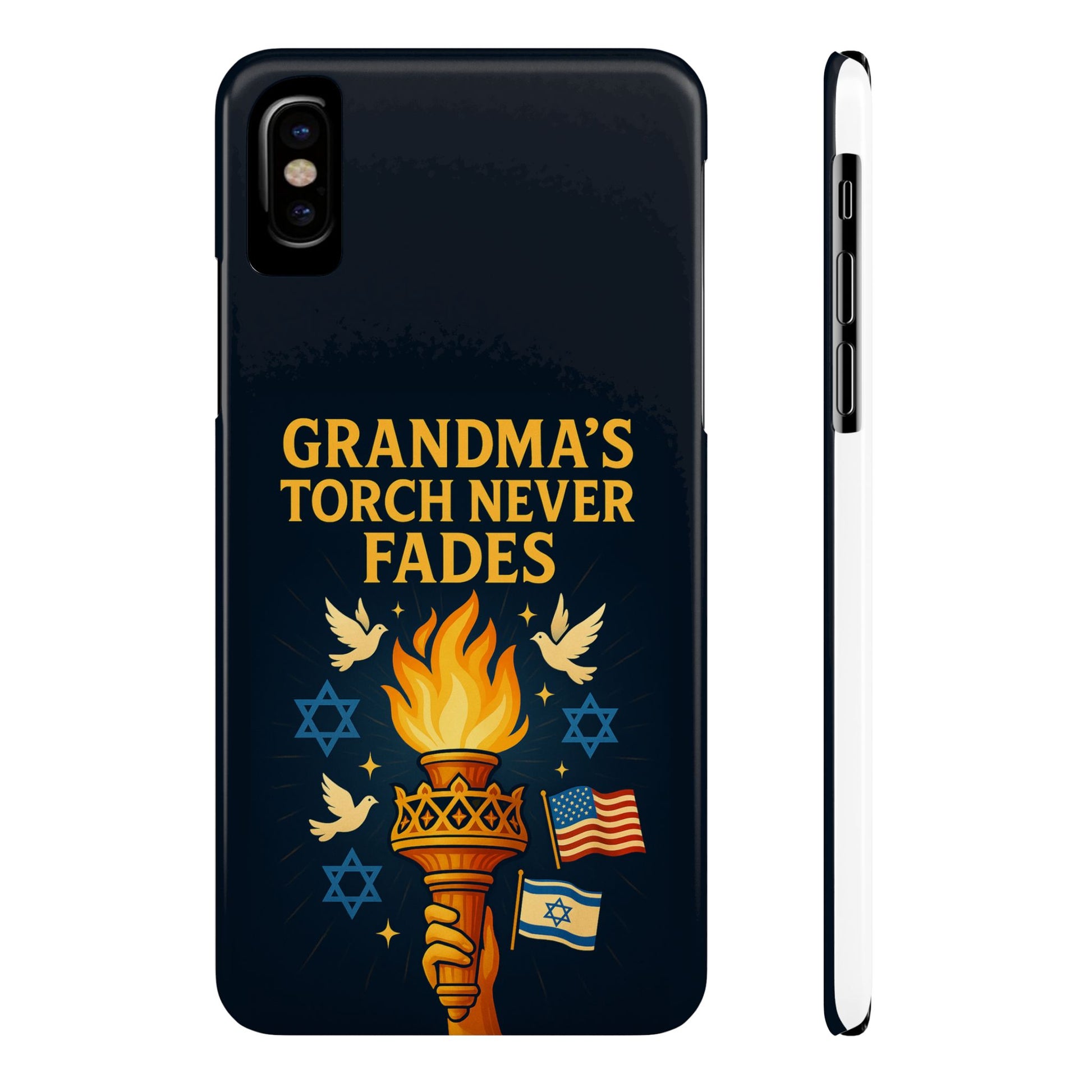 Grandma Torch Never Fade Slim Phone Cases - American Zionist