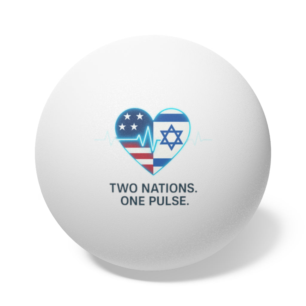 Two Nations. One Pulse Ping Pong Balls, 6 pcs - American Zionist