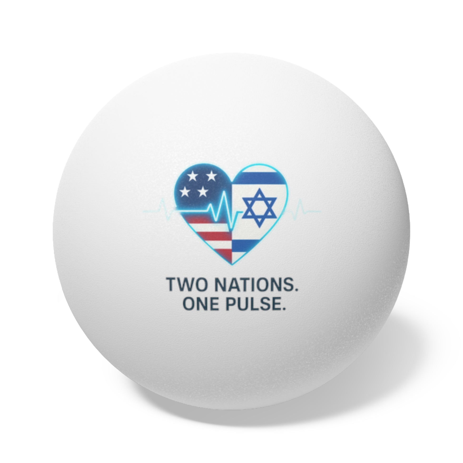 Two Nations. One Pulse Ping Pong Balls, 6 pcs - American Zionist