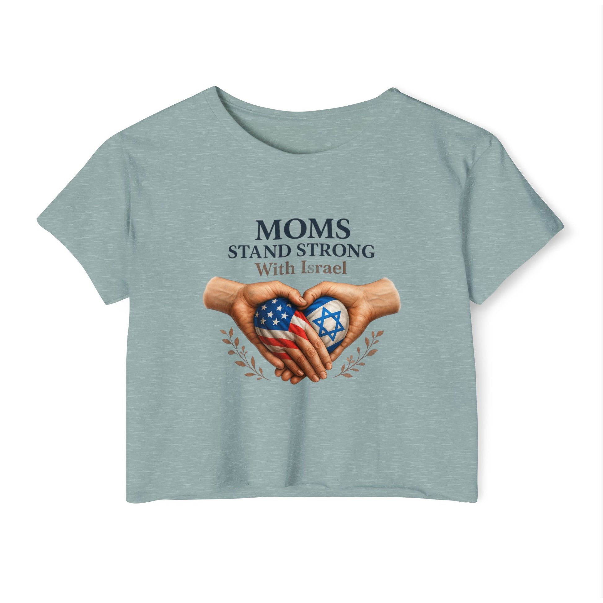 Mom Stand Strong Women's Festival Crop Top - American Zionist