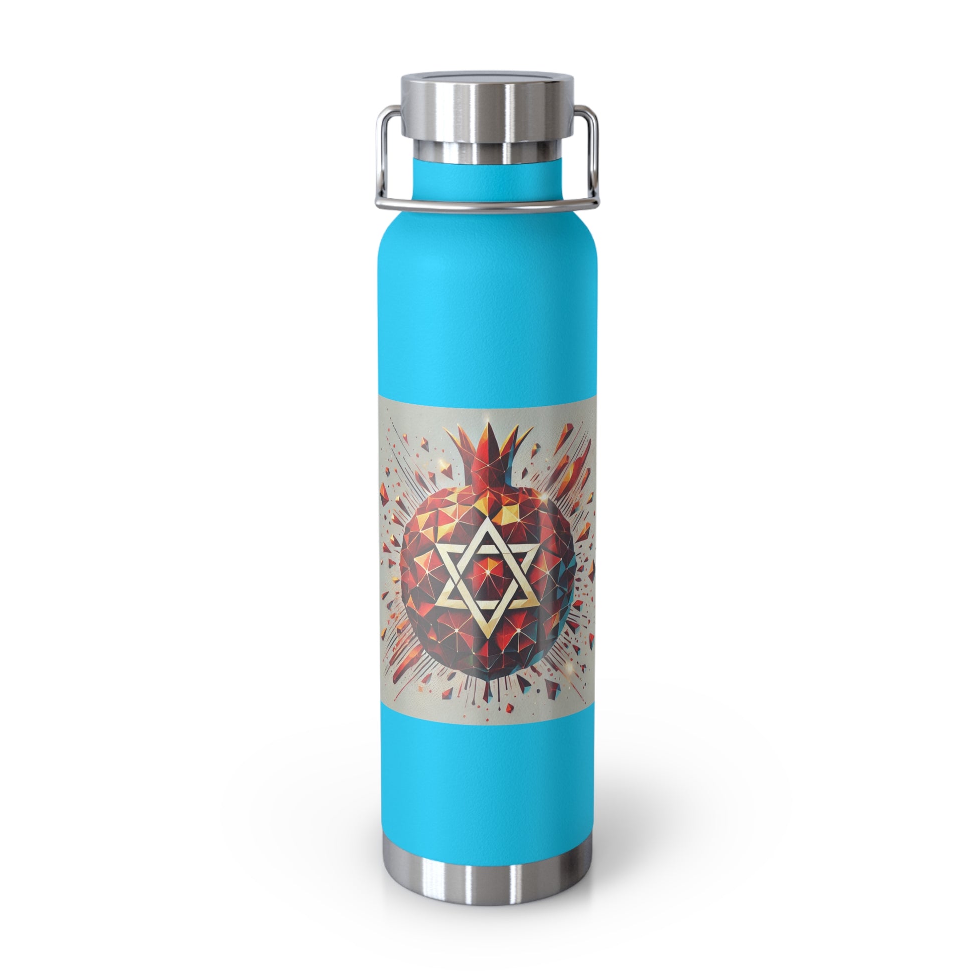 Pomegranate Star of David Copper Vacuum Insulated Bottle, 22oz - American Zionist