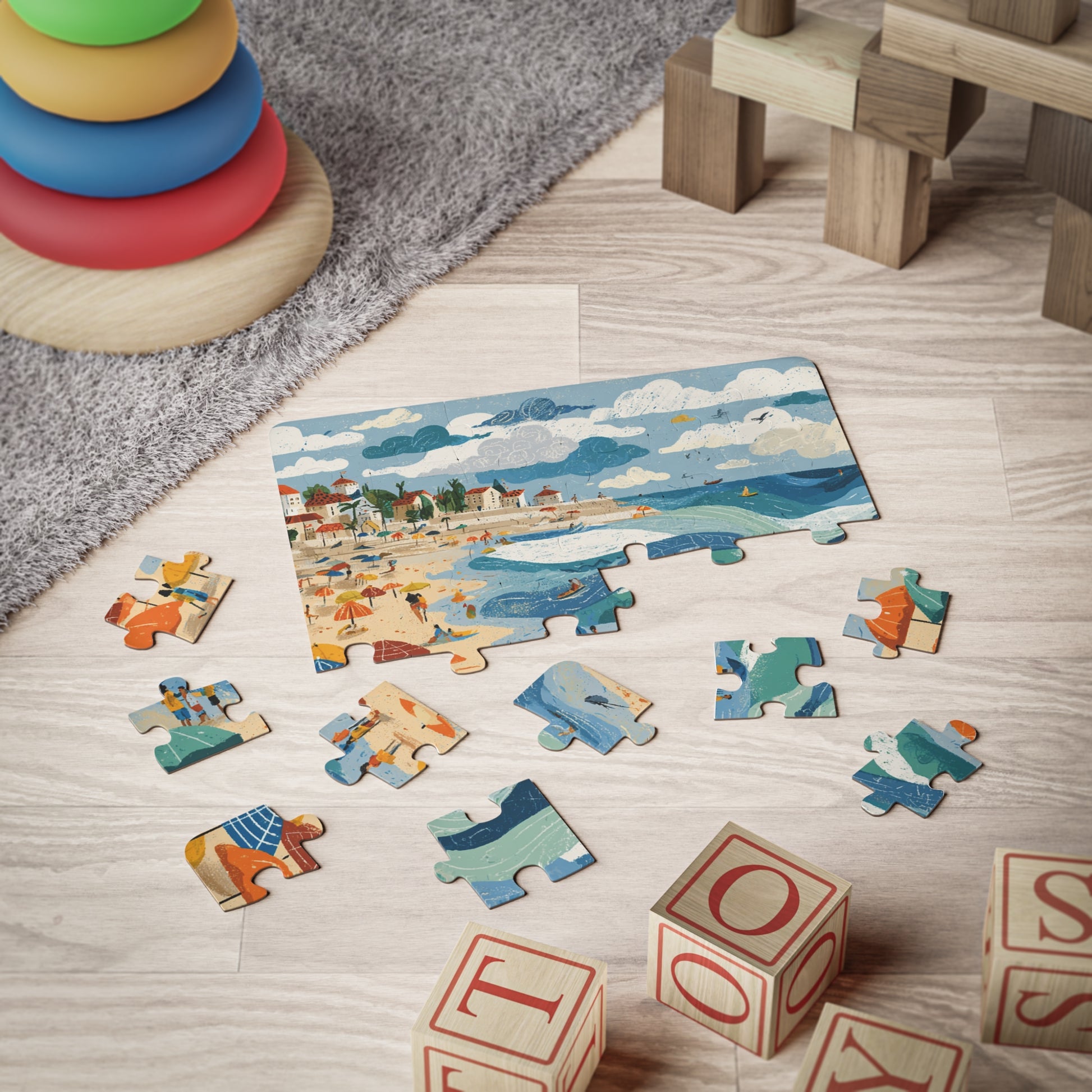 Tel Aviv Beach Kids' Puzzle, 30 - Piece - American Zionist