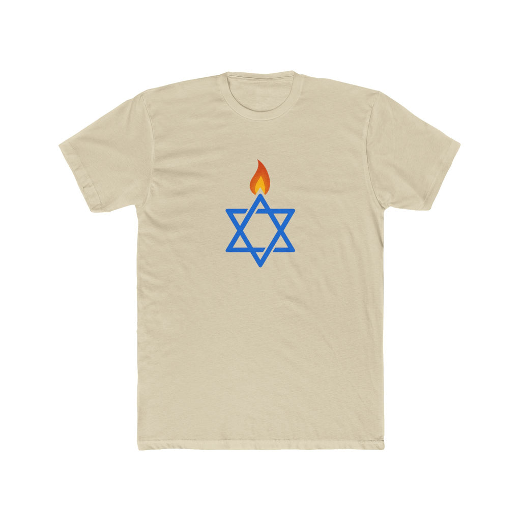 Fire Stars Of David Unisex Cotton Crew Tee - American Zionist