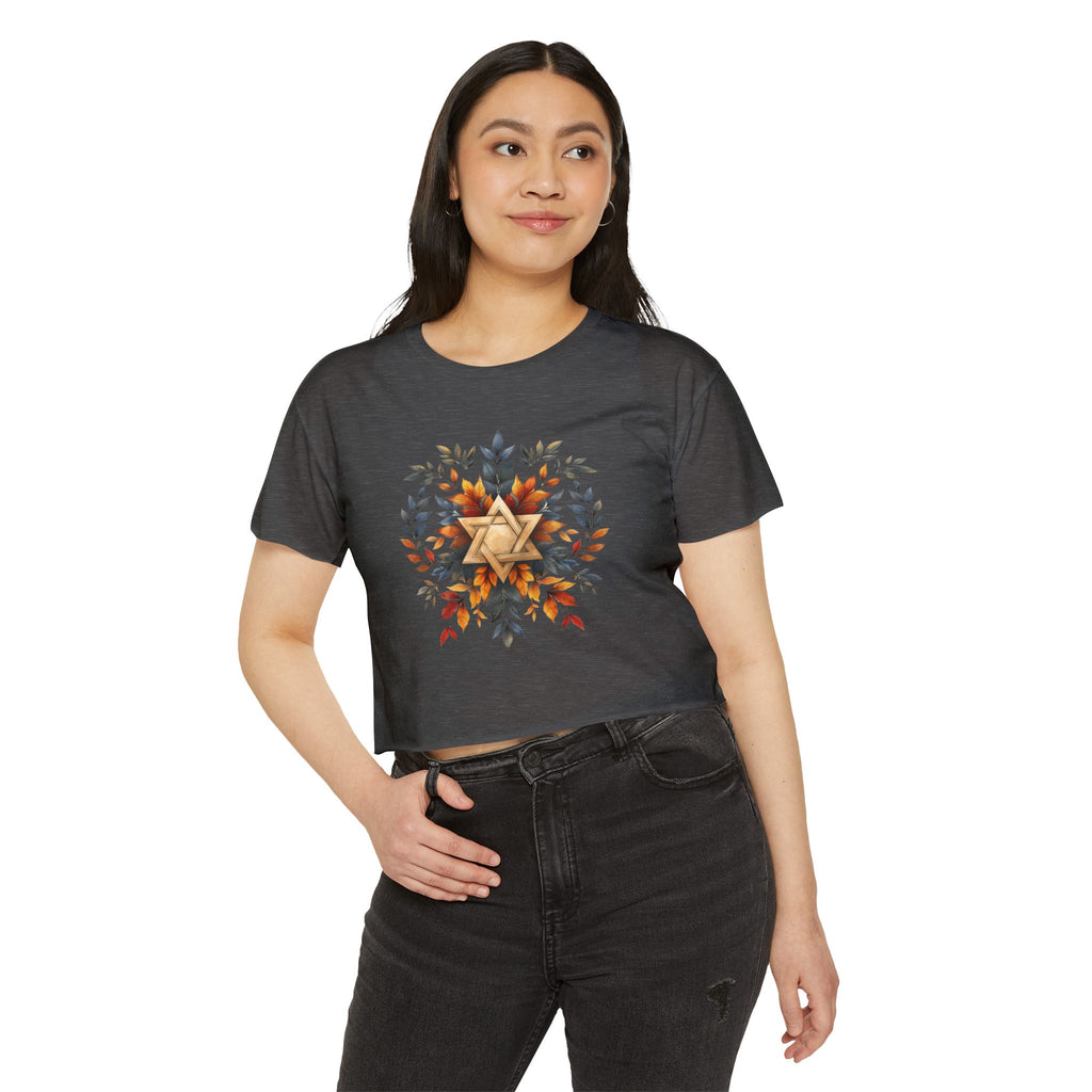 Star of David Wreath Women's Festival Crop Top - American Zionist