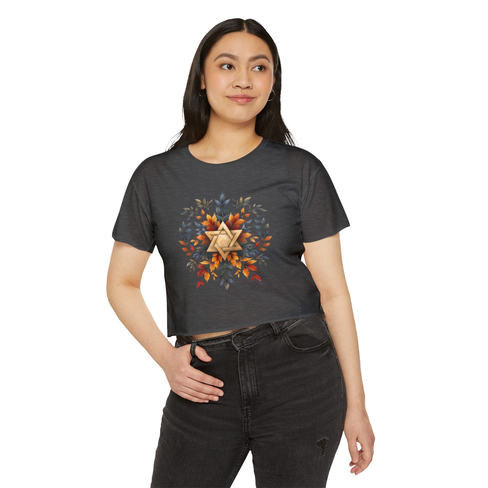 Star of David Wreath Women's Festival Crop Top - American Zionist