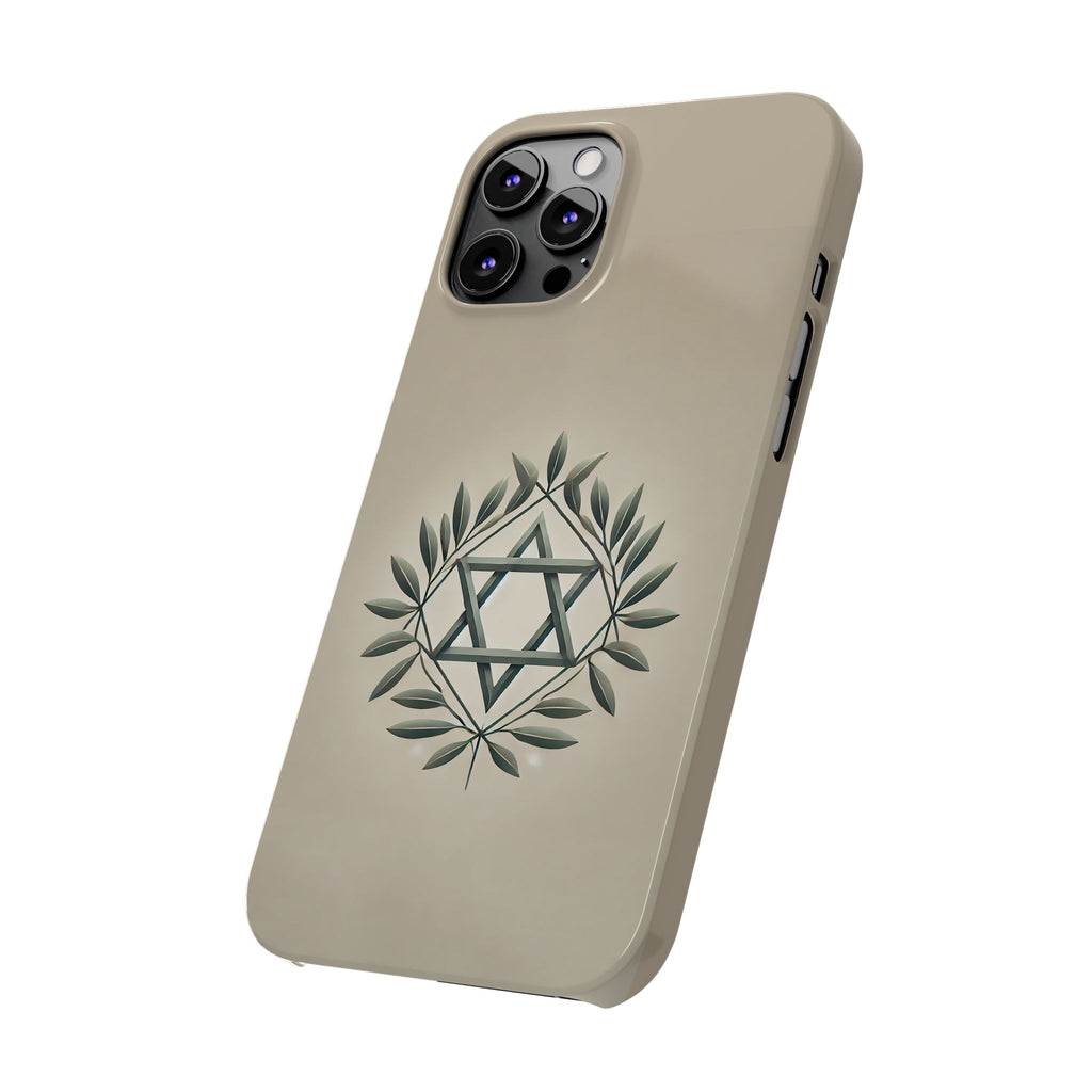Olive and Star of David Slim Phone Cases - American Zionist