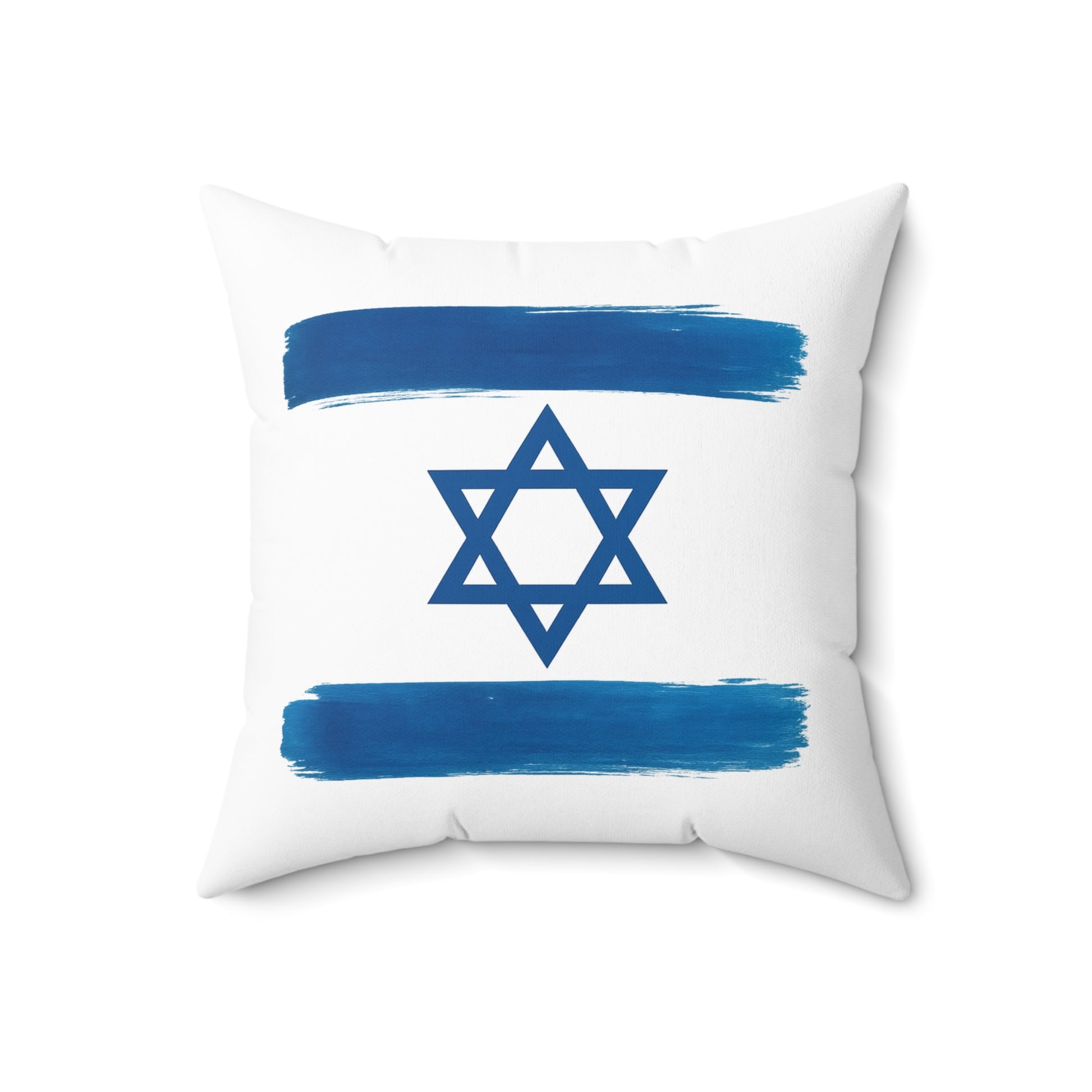 Blue Stars Of David Spun Polyester Square Pillow - American Zionist