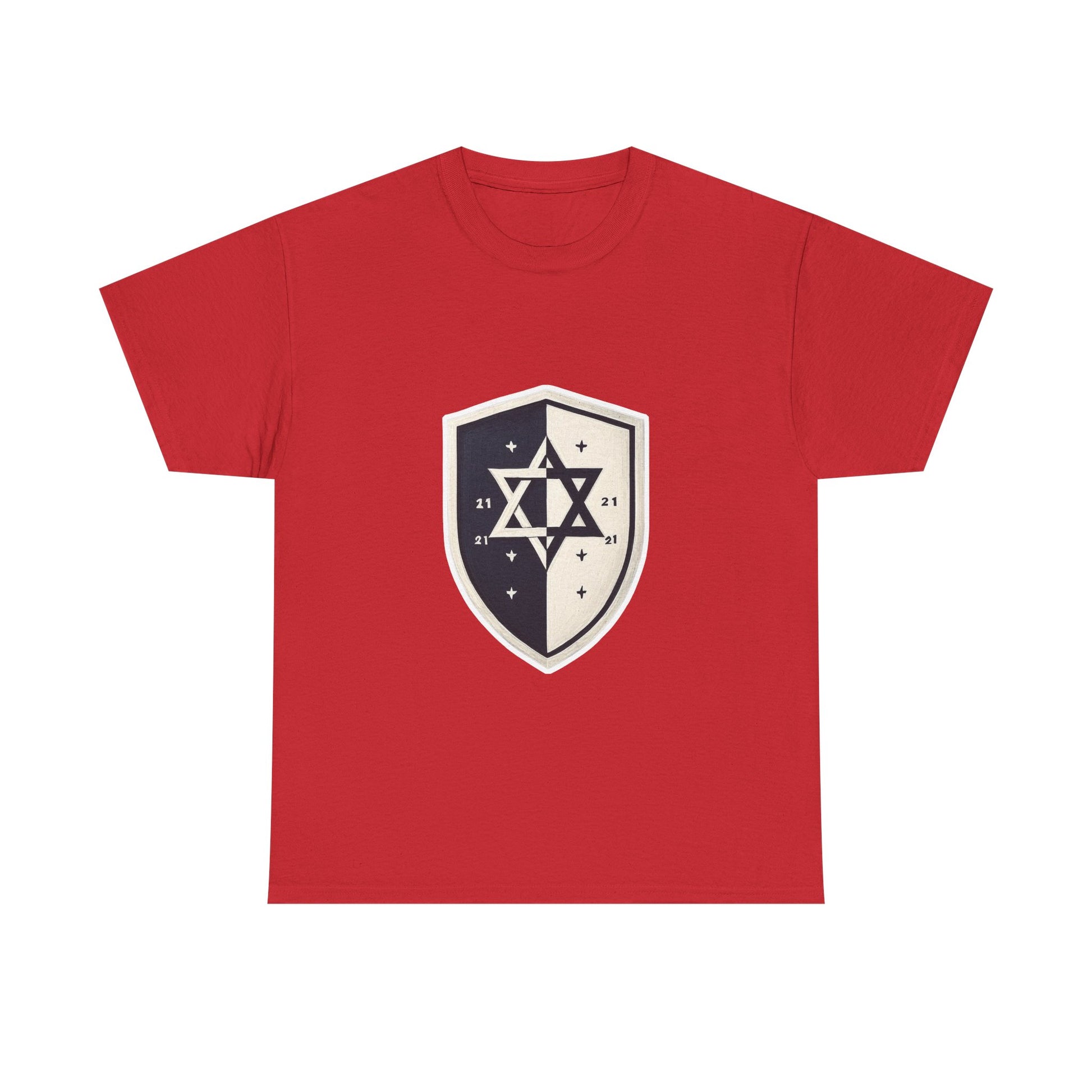 Black and White Shield Unisex Heavy Cotton Tee - American Zionist