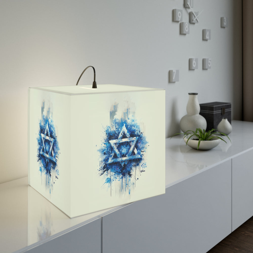 Graffiti Star Of David Vertical Light Cube Lamp - American Zionist