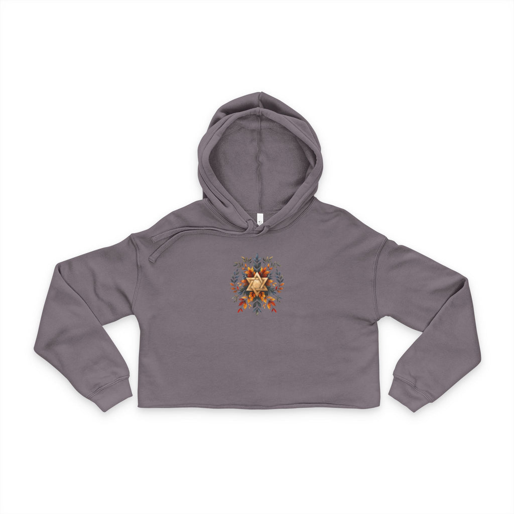 Star of David Wreath Women's Cropped Hoodie - American Zionist