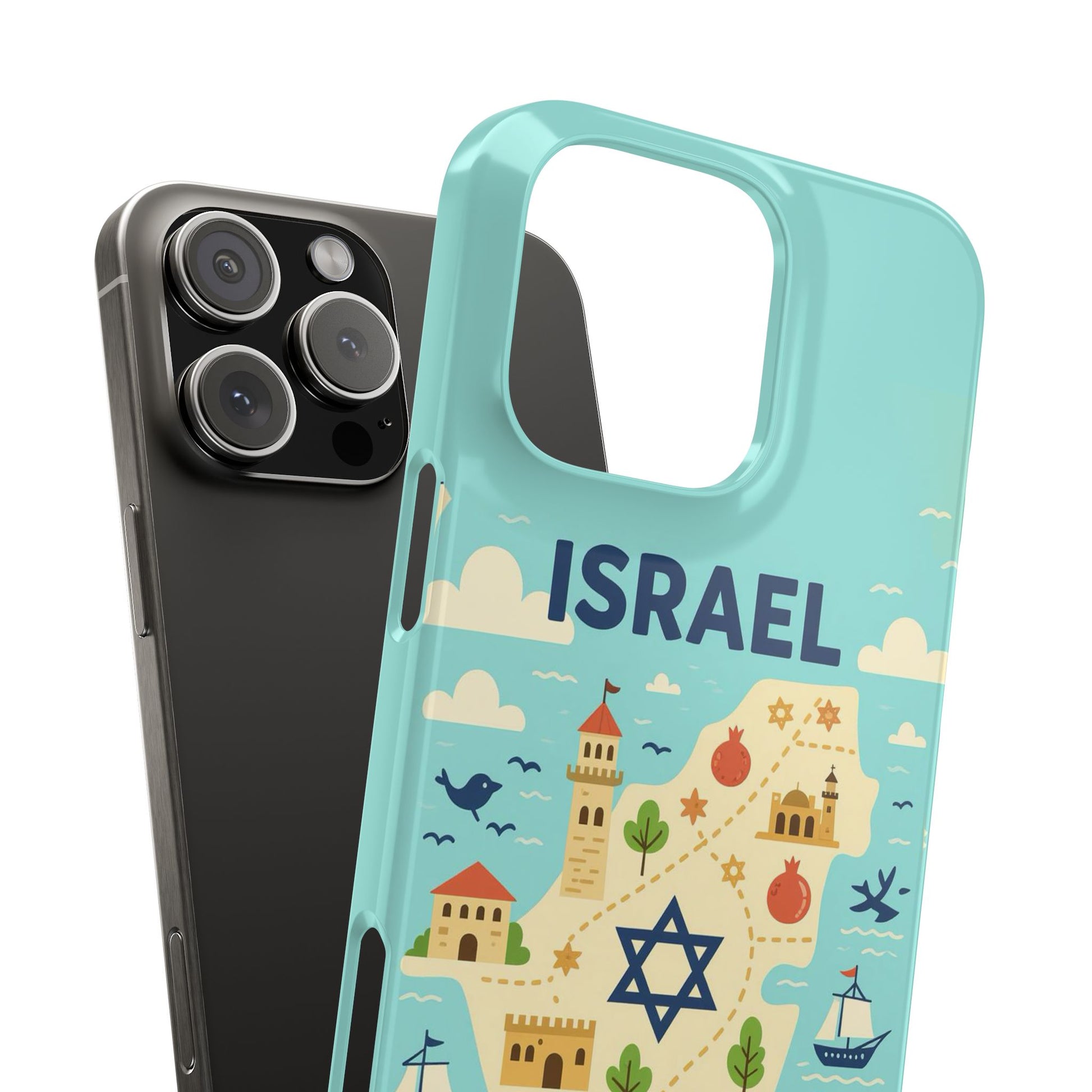 Map of Israel Slim Phone Cases - American Zionist