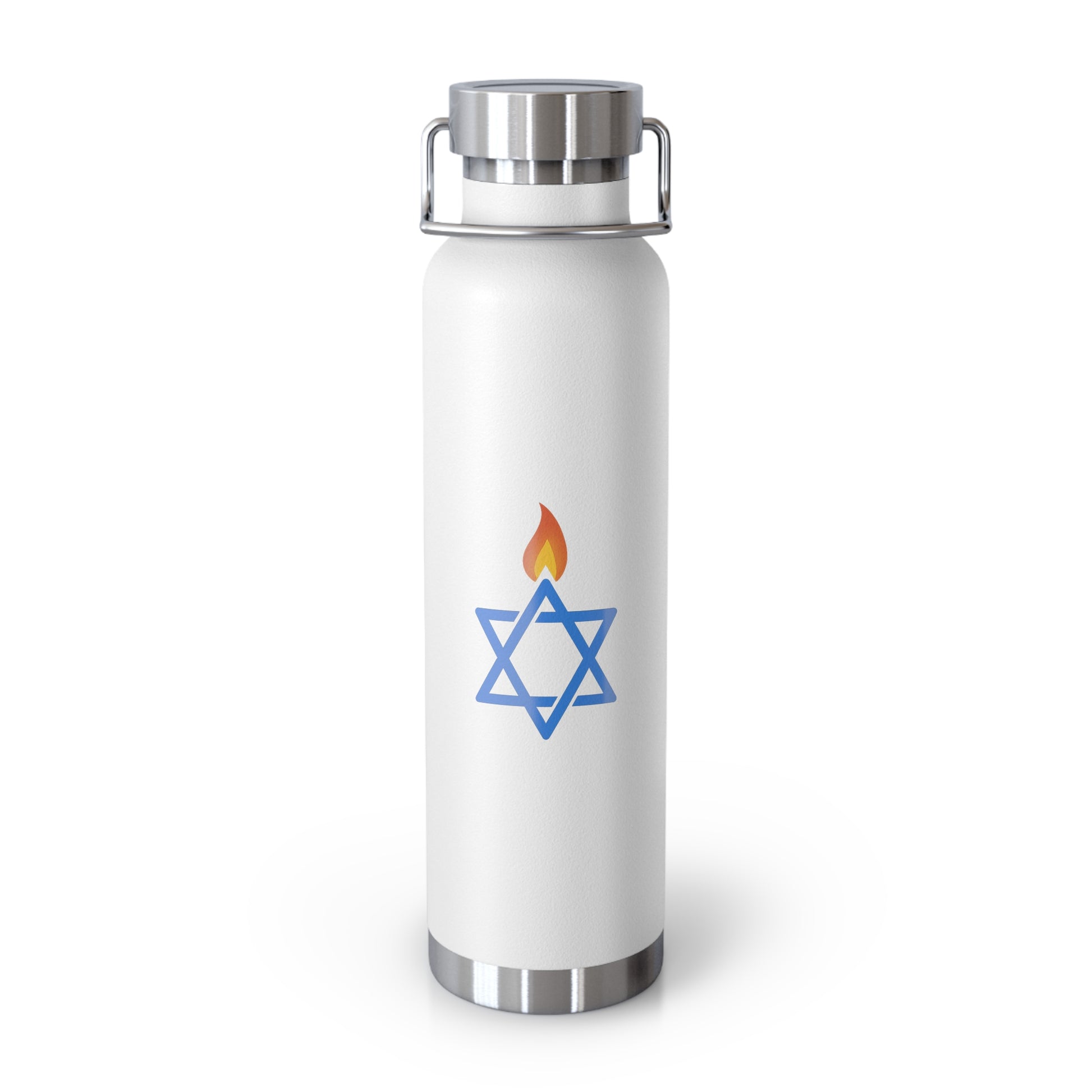 Fire Stars Of David Copper Vacuum Insulated Bottle, 22oz - American Zionist