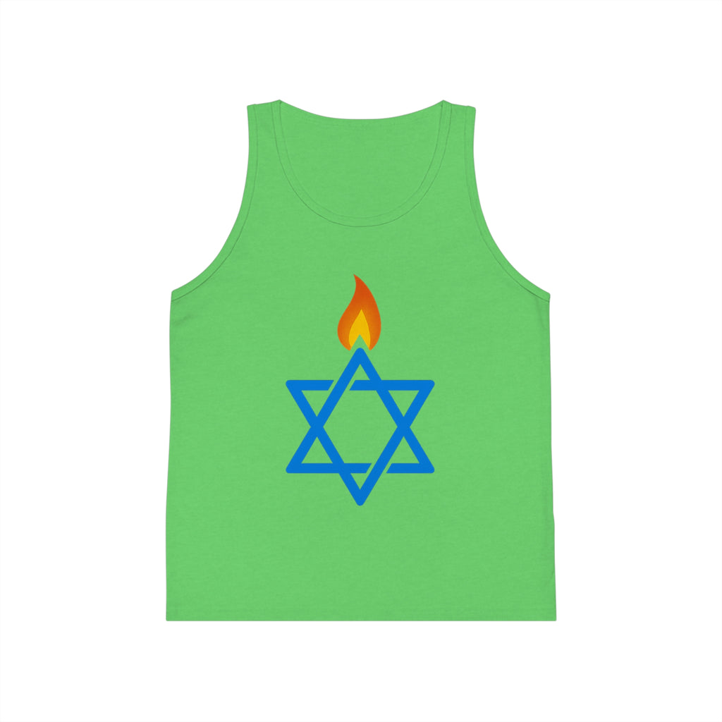 Fire Stars Of David Kid's Jersey Tank Top - American Zionist