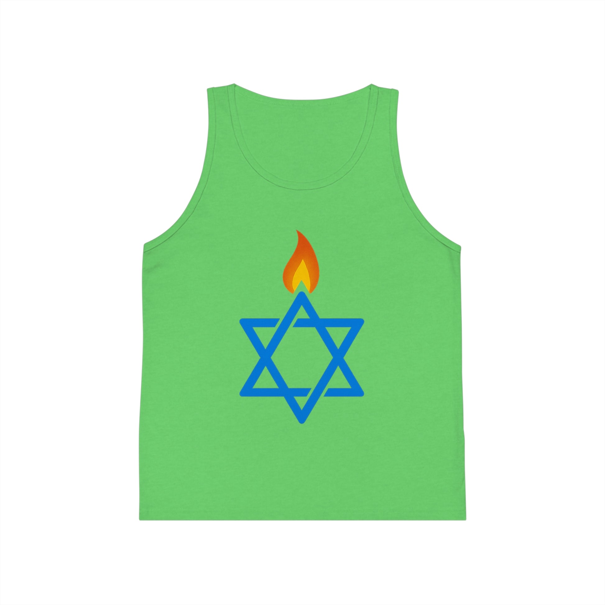 Fire Stars Of David Kid's Jersey Tank Top - American Zionist