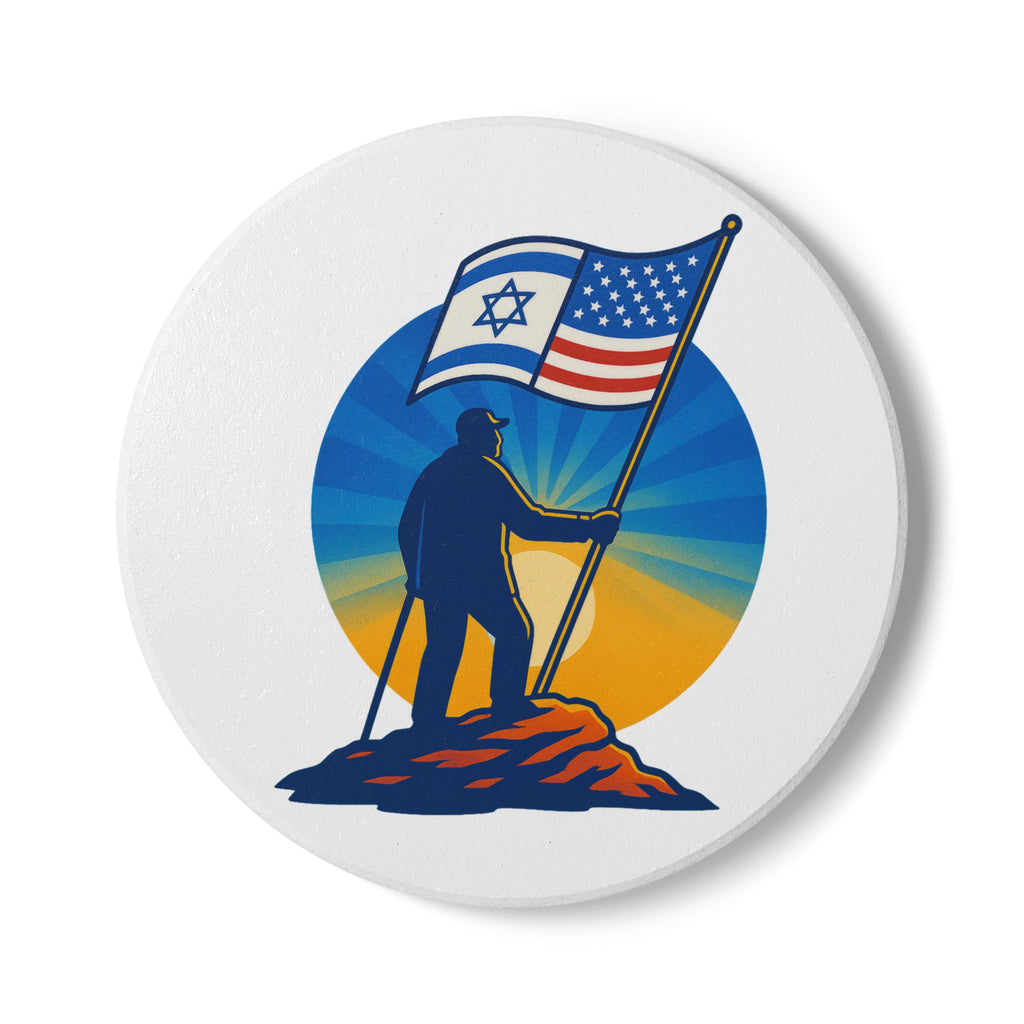 Grandpa Stands Tall Ceramic Coaster - American Zionist