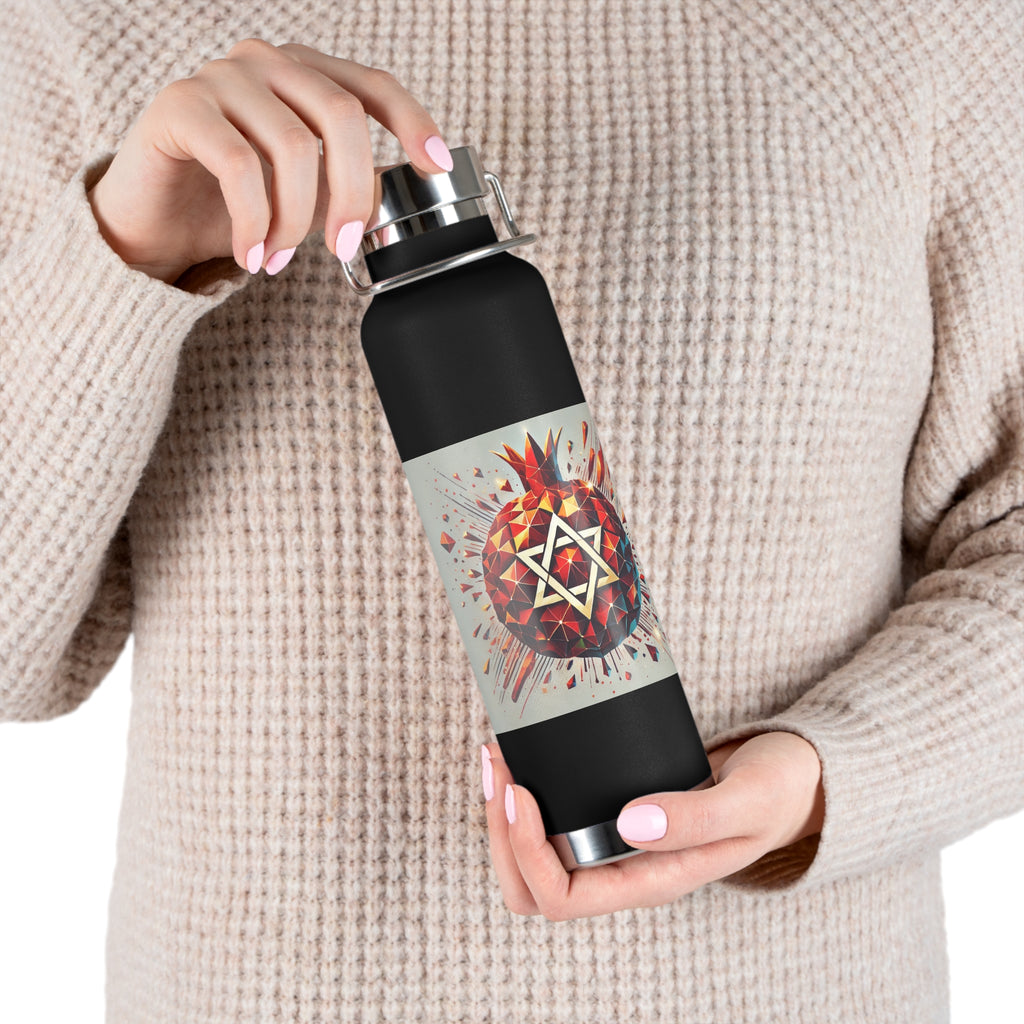 Pomegranate Star of David Copper Vacuum Insulated Bottle, 22oz - American Zionist
