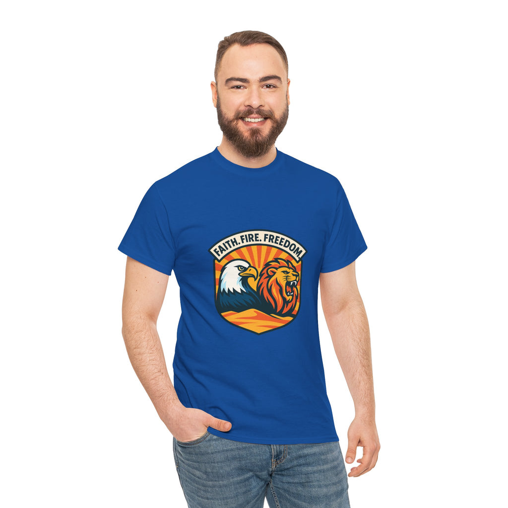 Lions Eagles Rise Unisex Heavy Cotton Tee - American Zionist
