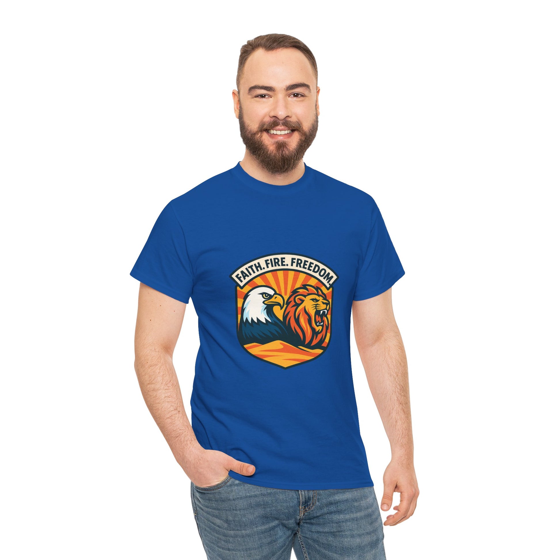 Lions Eagles Rise Unisex Heavy Cotton Tee - American Zionist