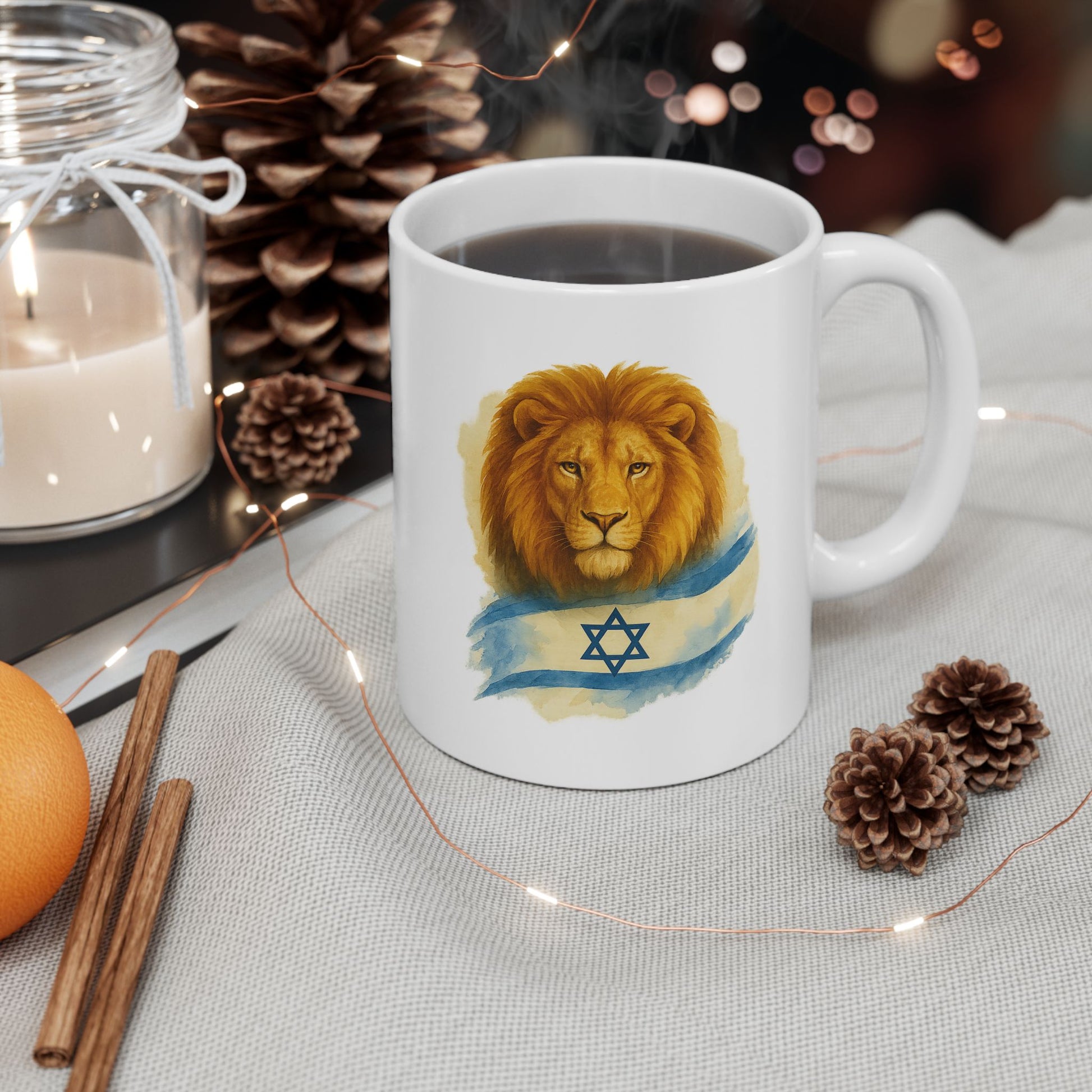 Lion Of Israel Ceramic Mug, (11oz, 15oz) - American Zionist