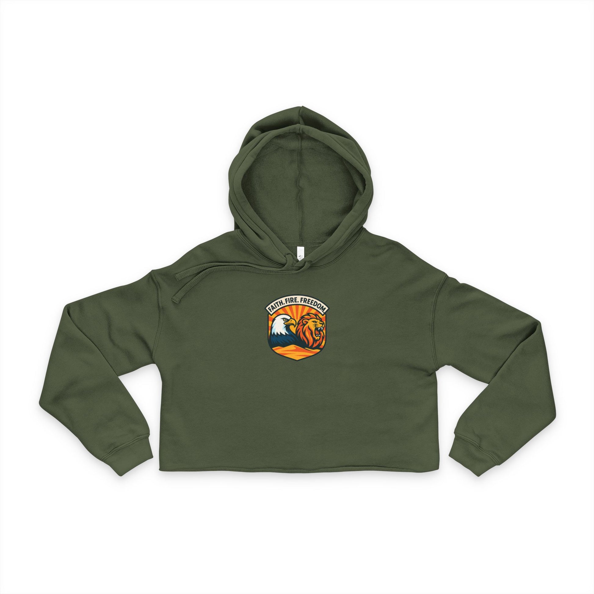 Lions Eagles Rise Women's Cropped Hoodie - American Zionist