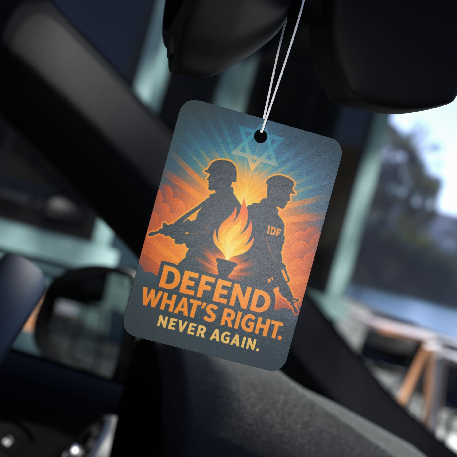 Defend Whats Right Car Air Freshener - American Zionist