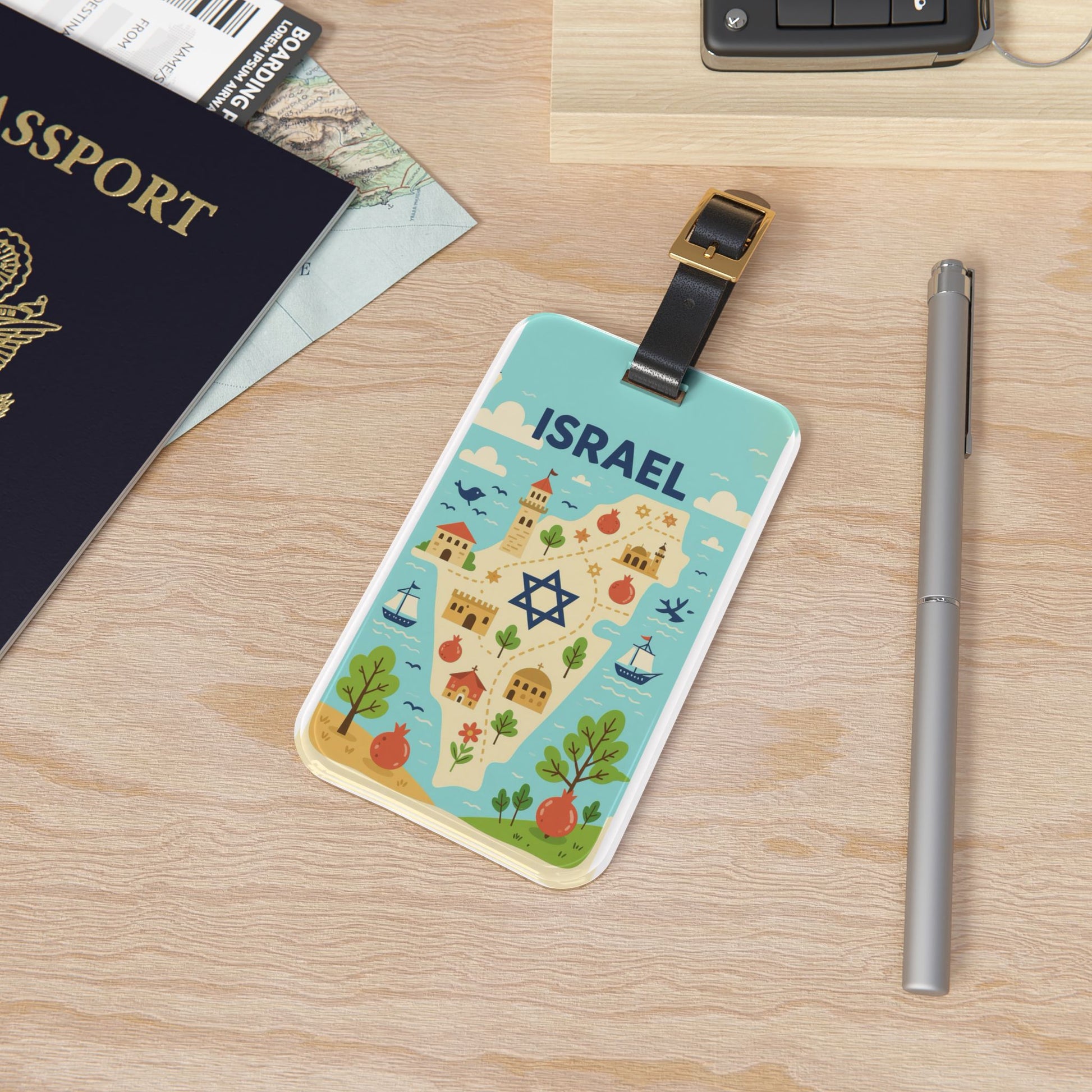 Map of Israel Luggage Tag - American Zionist
