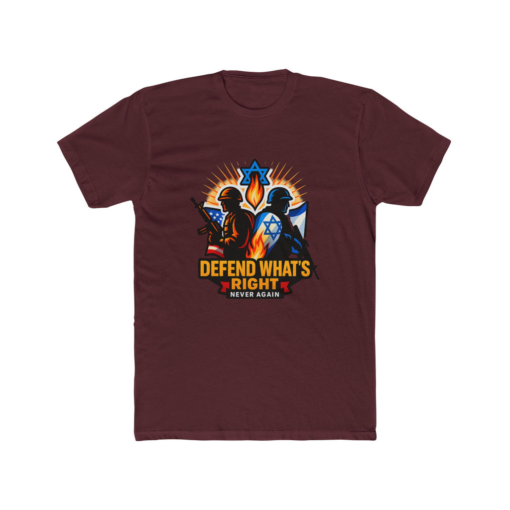 Defend Whats Right Unisex Cotton Crew Tee - American Zionist