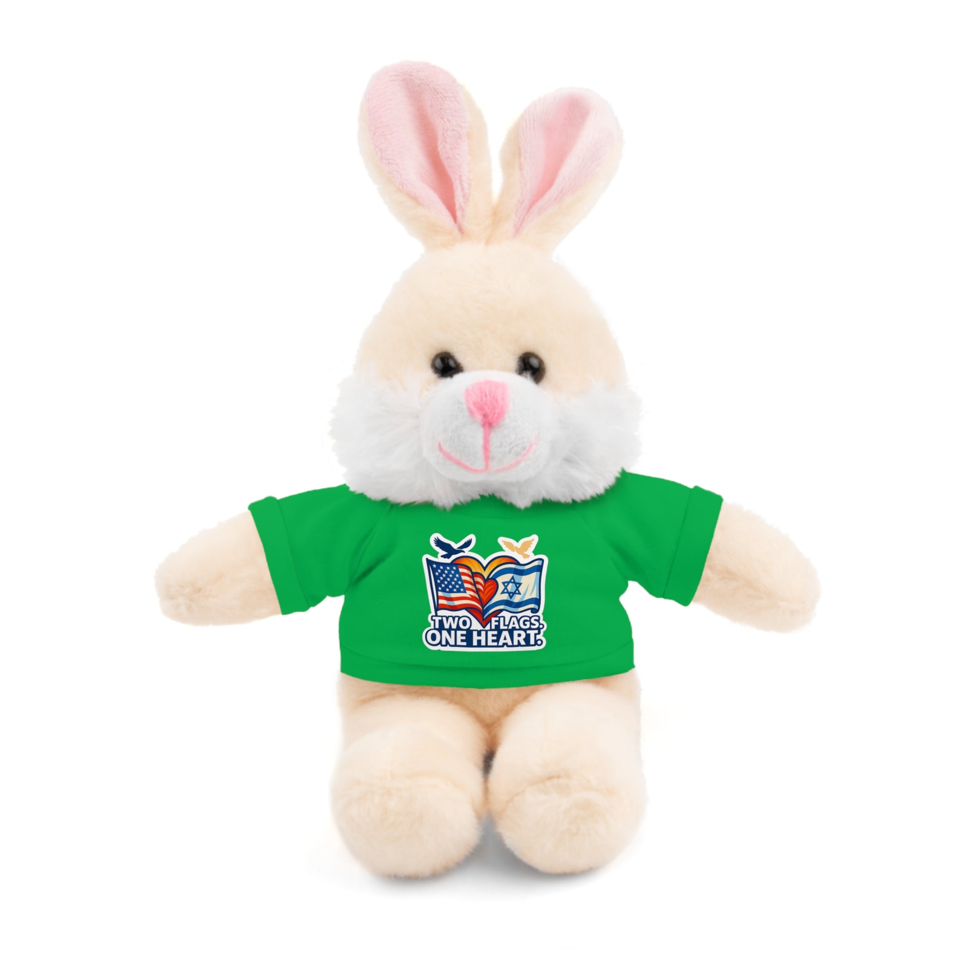 Two Flags. One Heart Stuffed Animals with Tee - American Zionist