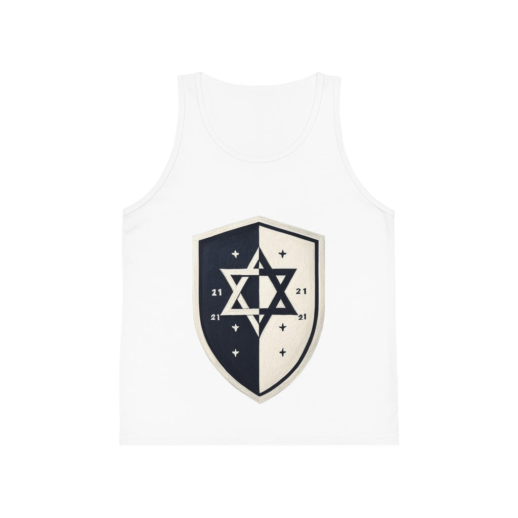 Black and White Shield Kid's Jersey Tank Top - American Zionist