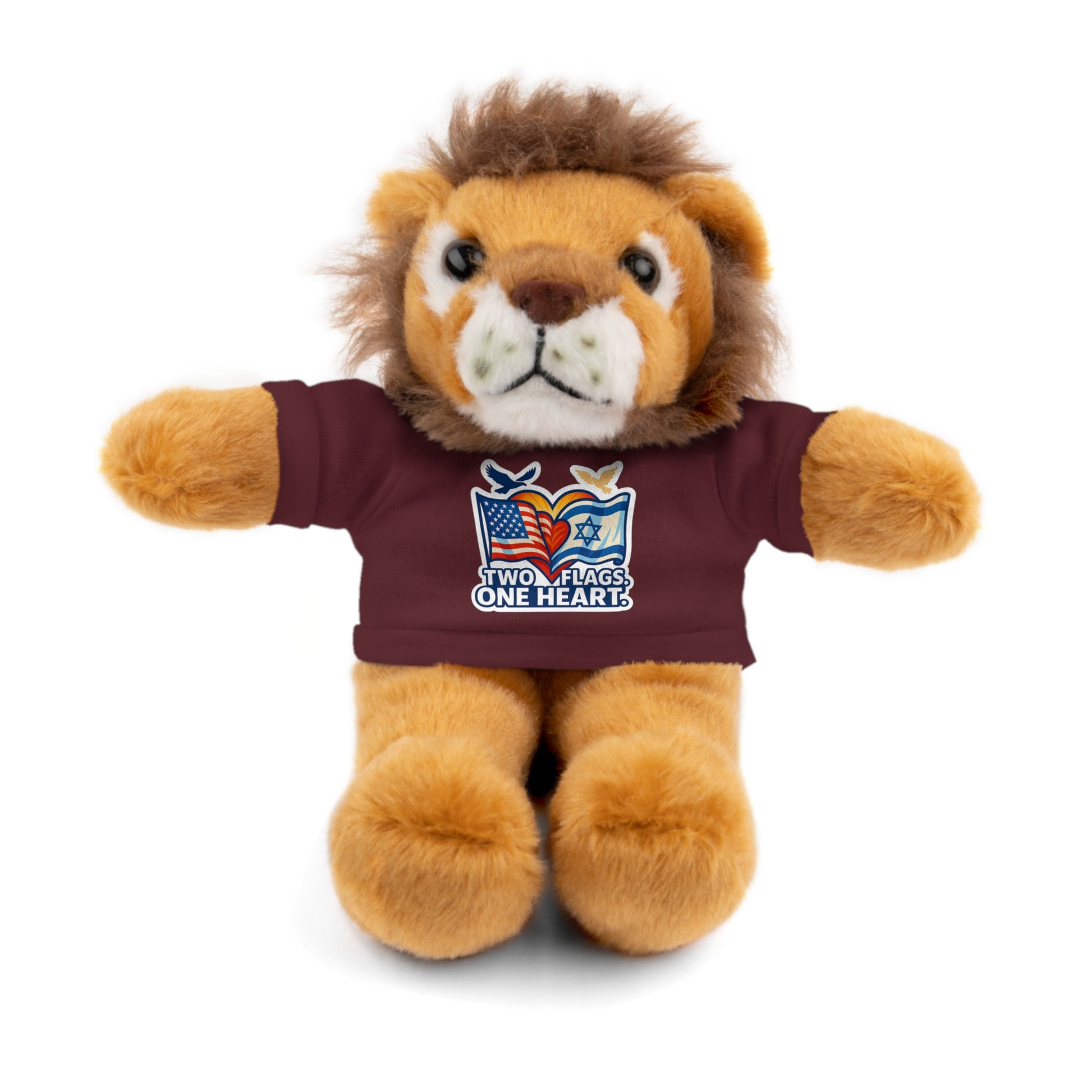 Two Flags. One Heart Stuffed Animals with Tee - American Zionist