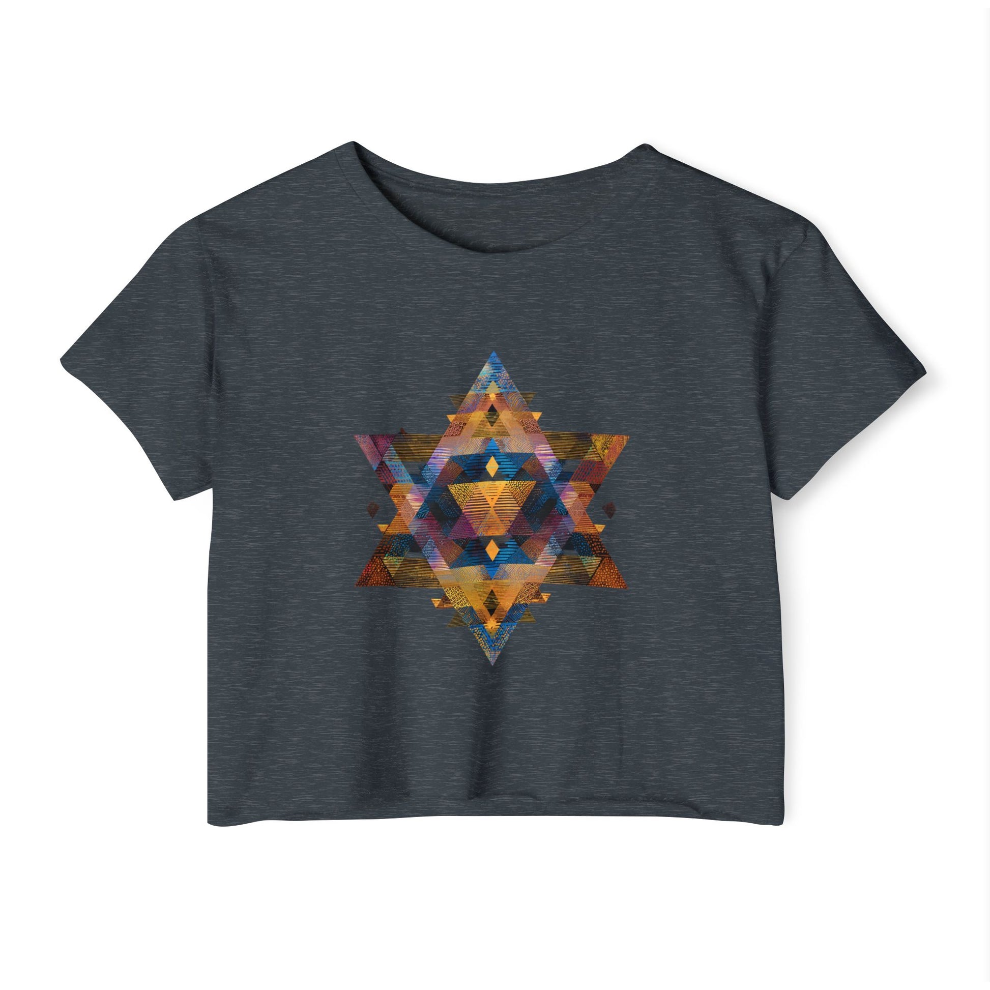 Star of David Geometric Women's Festival Crop Top - American Zionist