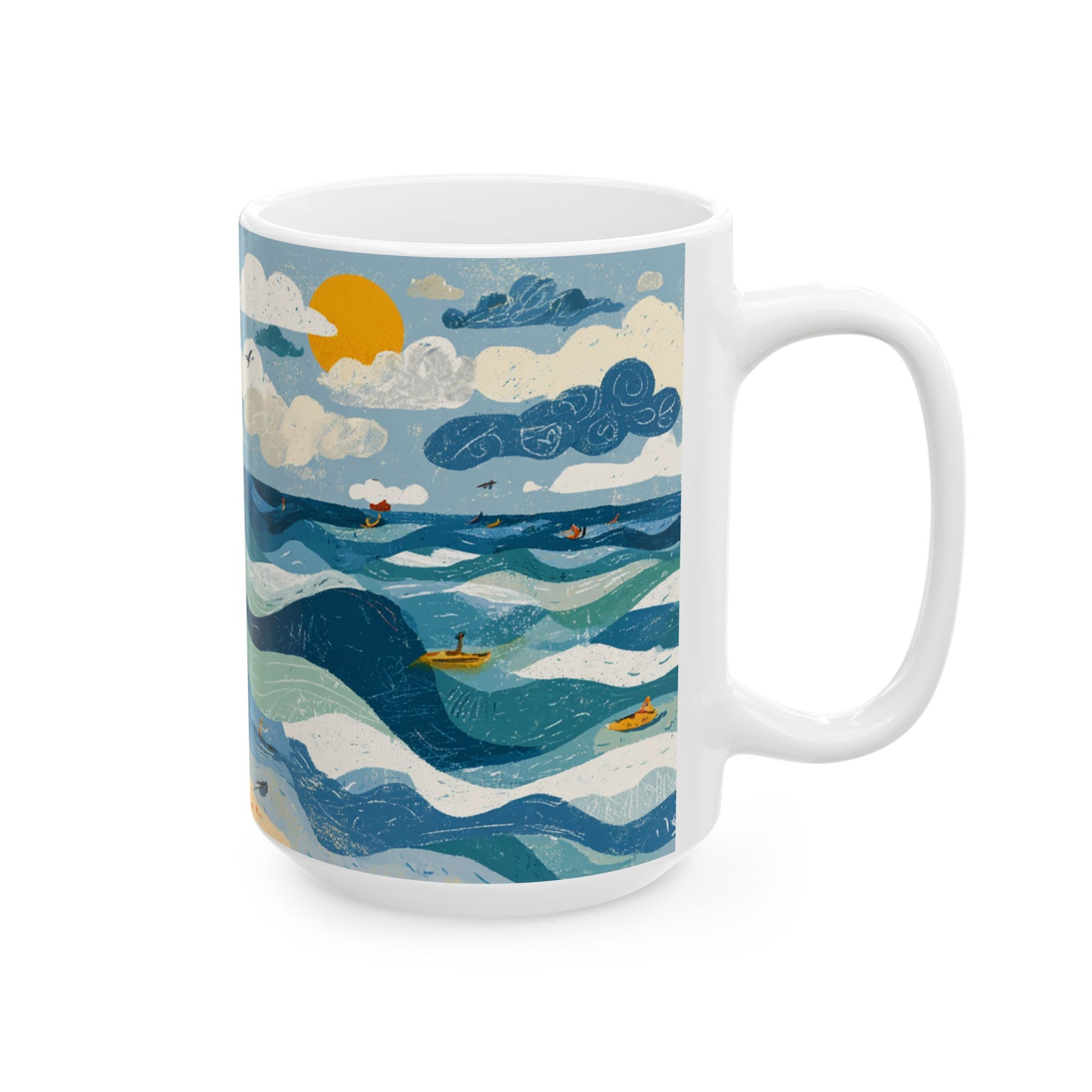 Tel Aviv Beach Ceramic Mug 11oz, 15oz - American Zionist