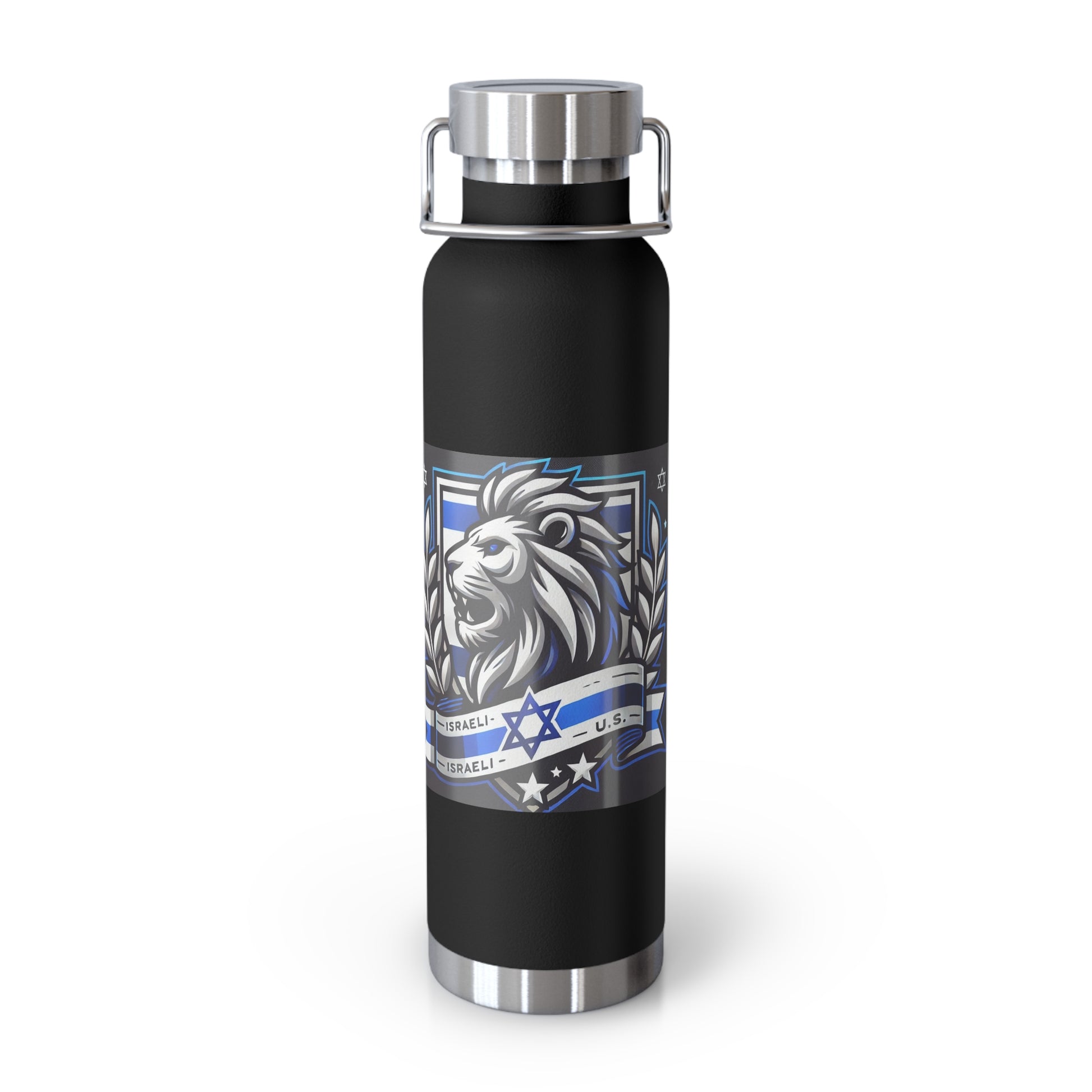 Lion of Judah Crest Copper Vacuum Insulated Bottle, 22oz - American Zionist