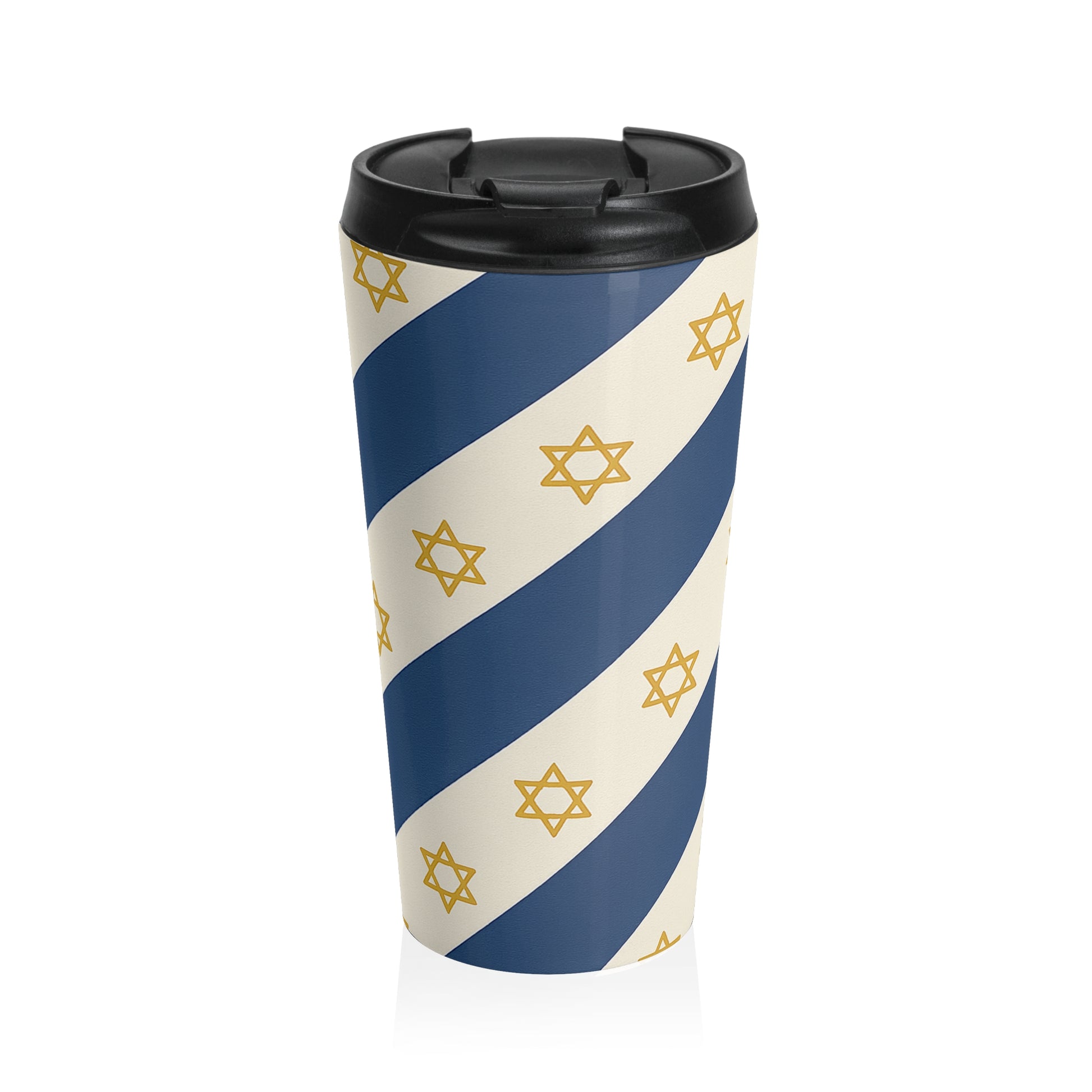 Israel Regalia Stripe Stainless Steel Travel Mug - American Zionist
