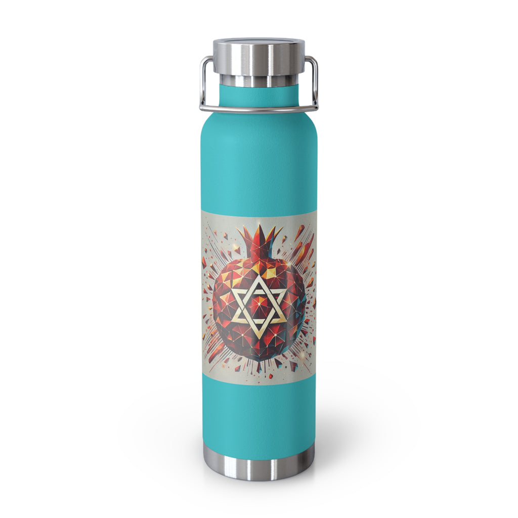 Pomegranate Star of David Copper Vacuum Insulated Bottle, 22oz - American Zionist