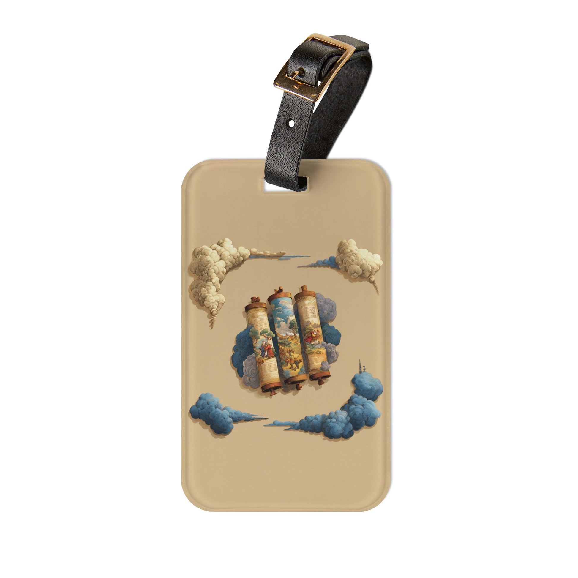 Cloudy Scroll of Moses Vertical Luggage Tag - American Zionist