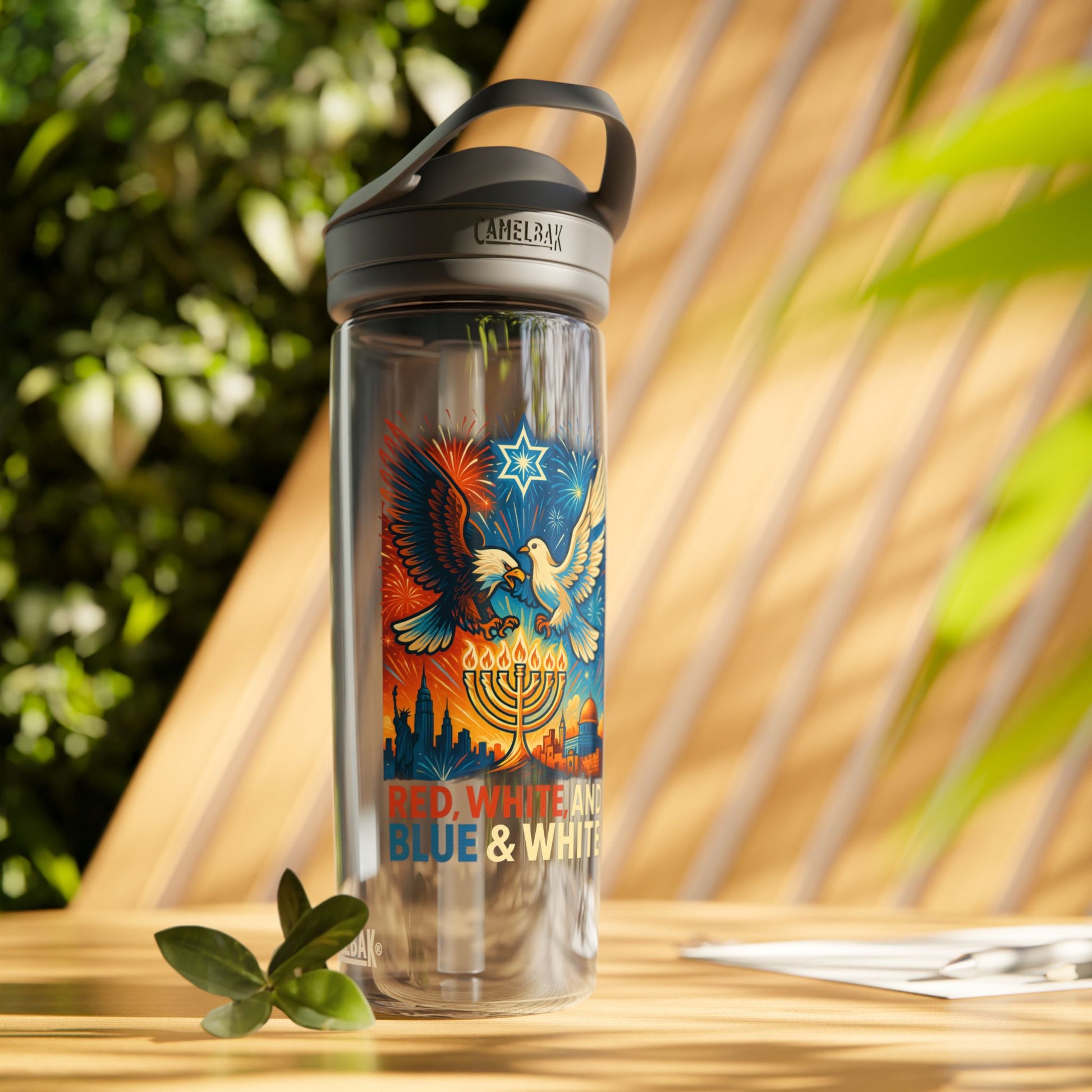 Red White And Blue Water Bottle, 20oz\25oz - American Zionist