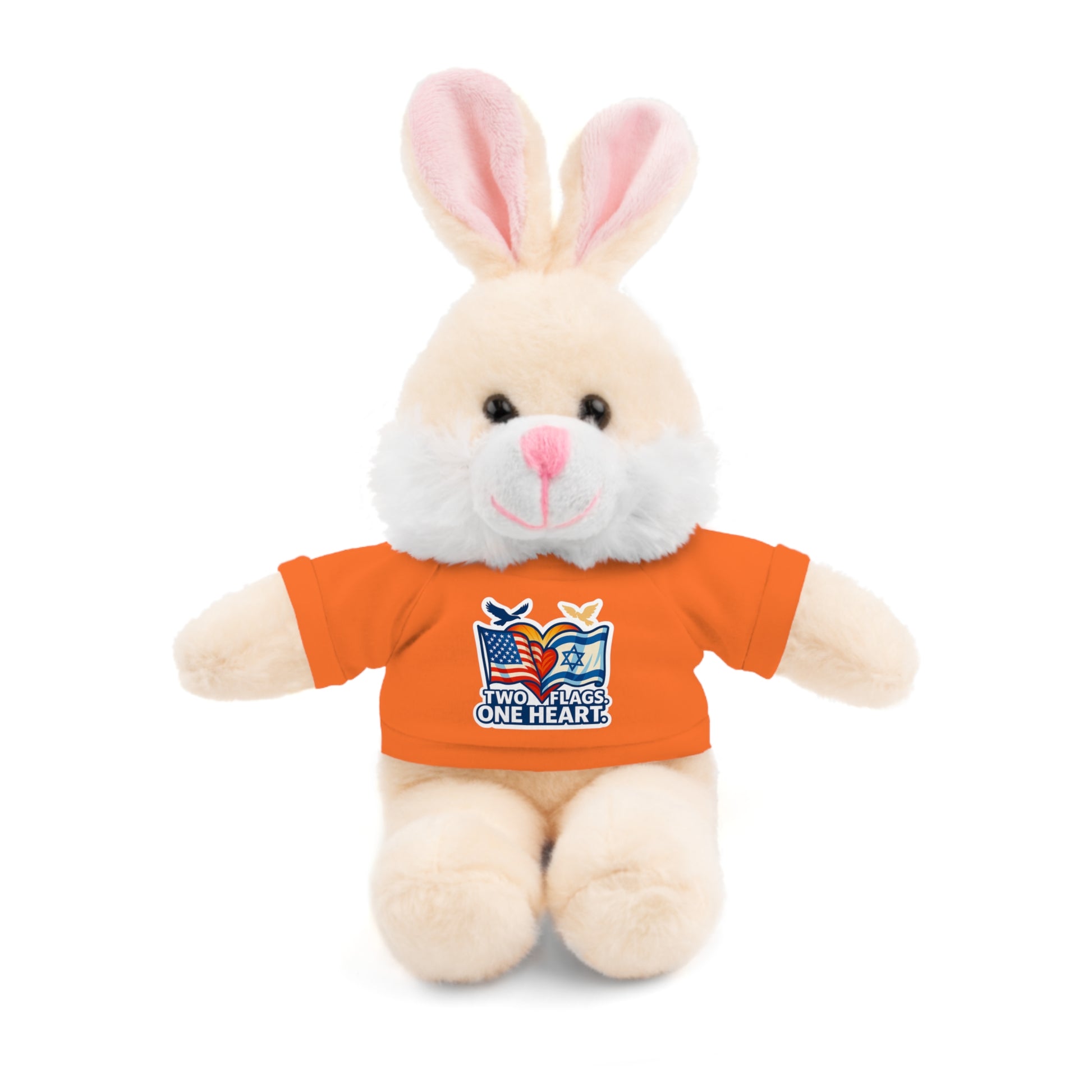 Two Flags. One Heart Stuffed Animals with Tee - American Zionist
