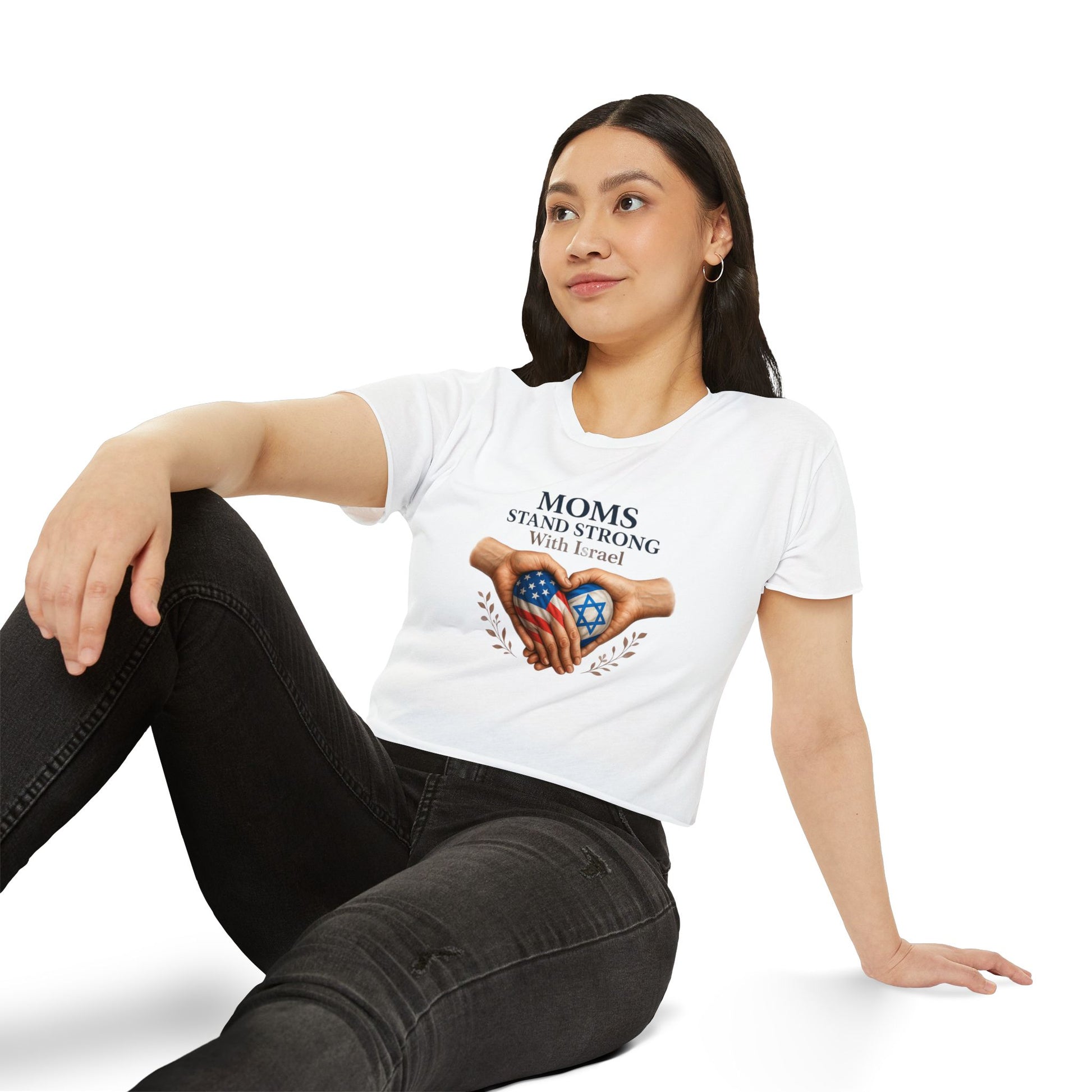 Mom Stand Strong Women's Festival Crop Top - American Zionist