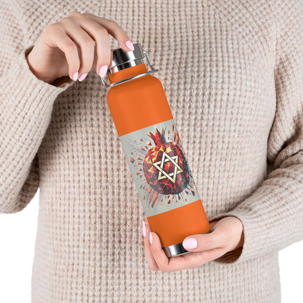 Pomegranate Star of David Copper Vacuum Insulated Bottle, 22oz - American Zionist